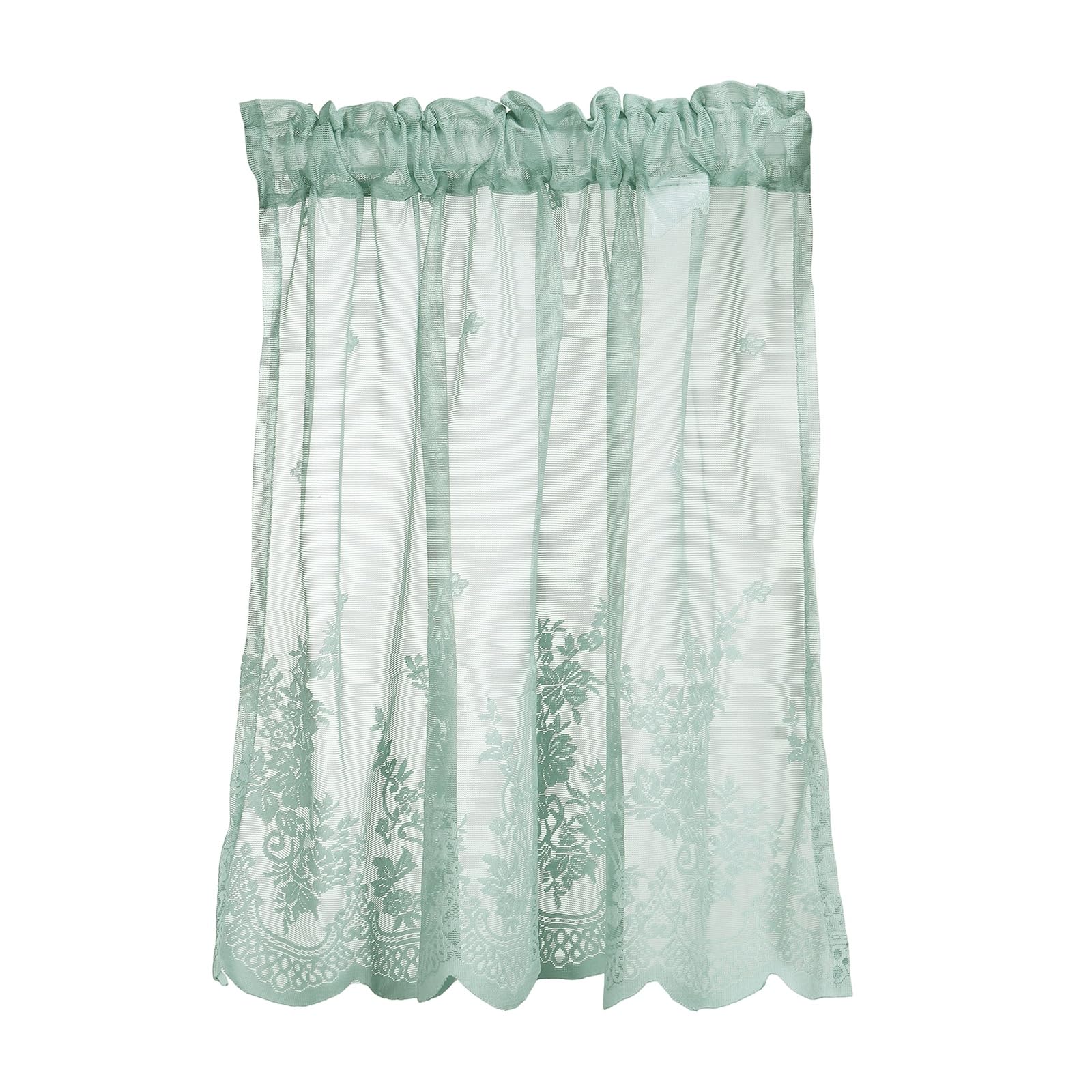 sourcing map Window Valance 74x61cm Lace Sheer Valance Curtains Blue