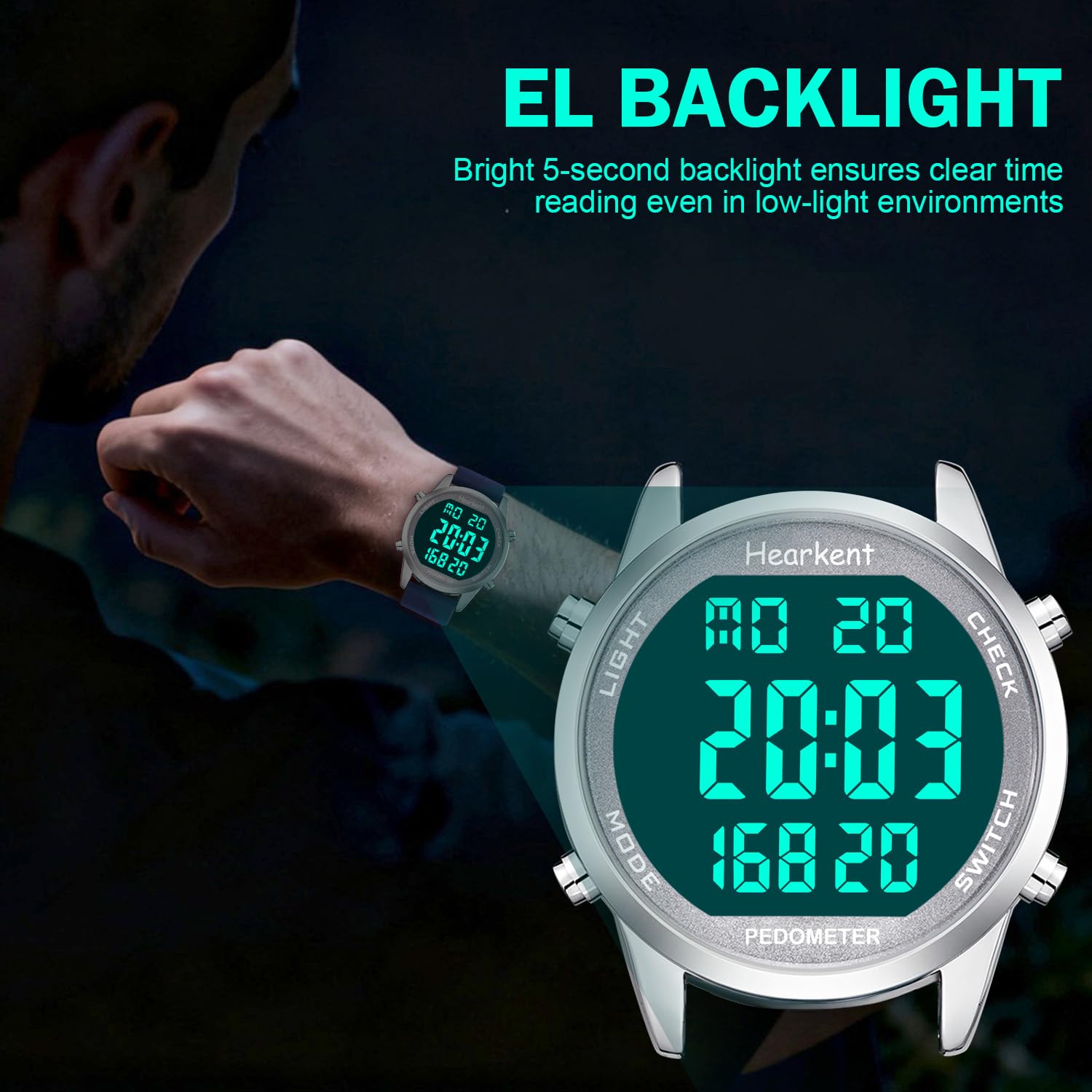 Pedometer Watch for Walking for Senior Non Bluetooth No App Required with Steps Calories Counter and LCD Large Numbers