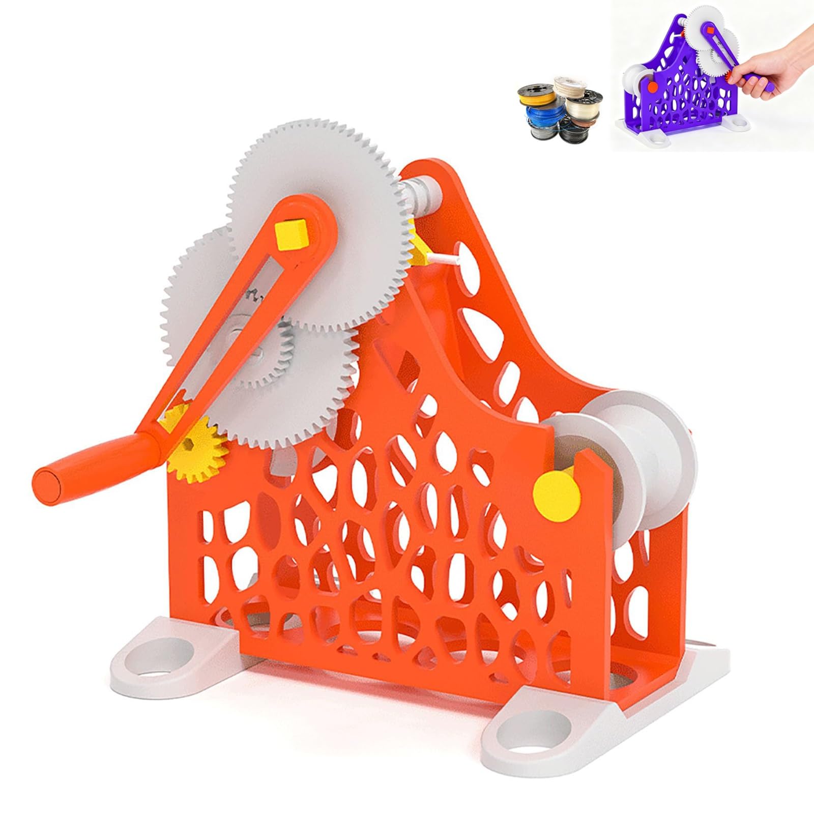 Enrouleur De Filament Pour Imprimante 3D, Bobineuse, Conception Modulaire Amovible, Enrouleur Électrique Manuel Pour Fil D'impression 3D, Fil De Soudage Et Fil À Coudre(Orange)