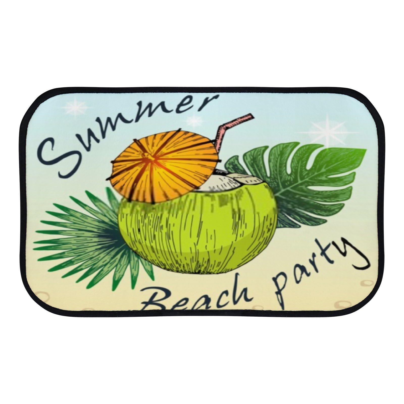 Nuansexi Bathroom Rugs Summer Beach Coconut Tropical Floor Mats Non Slip Bathmat Doormat Tub Mat Coral Velvet Absorbent Entrance Carpet Mats Machine Washable Bedroom Decor