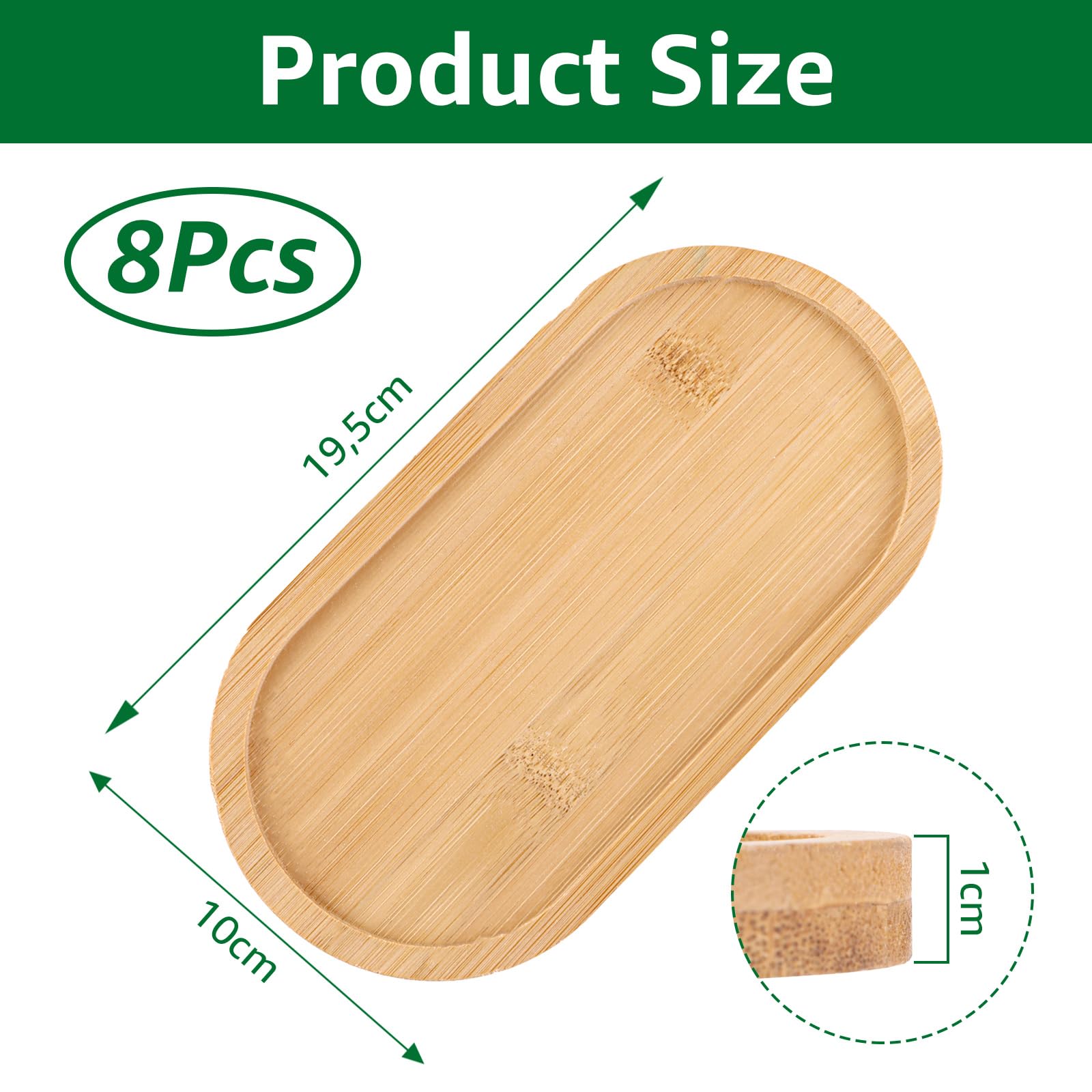 Natuurlijk bamboe houten dienblad, rechthoekig houten theetablet, modern bamboe dienblad voor salontafel (35 * 15 cm