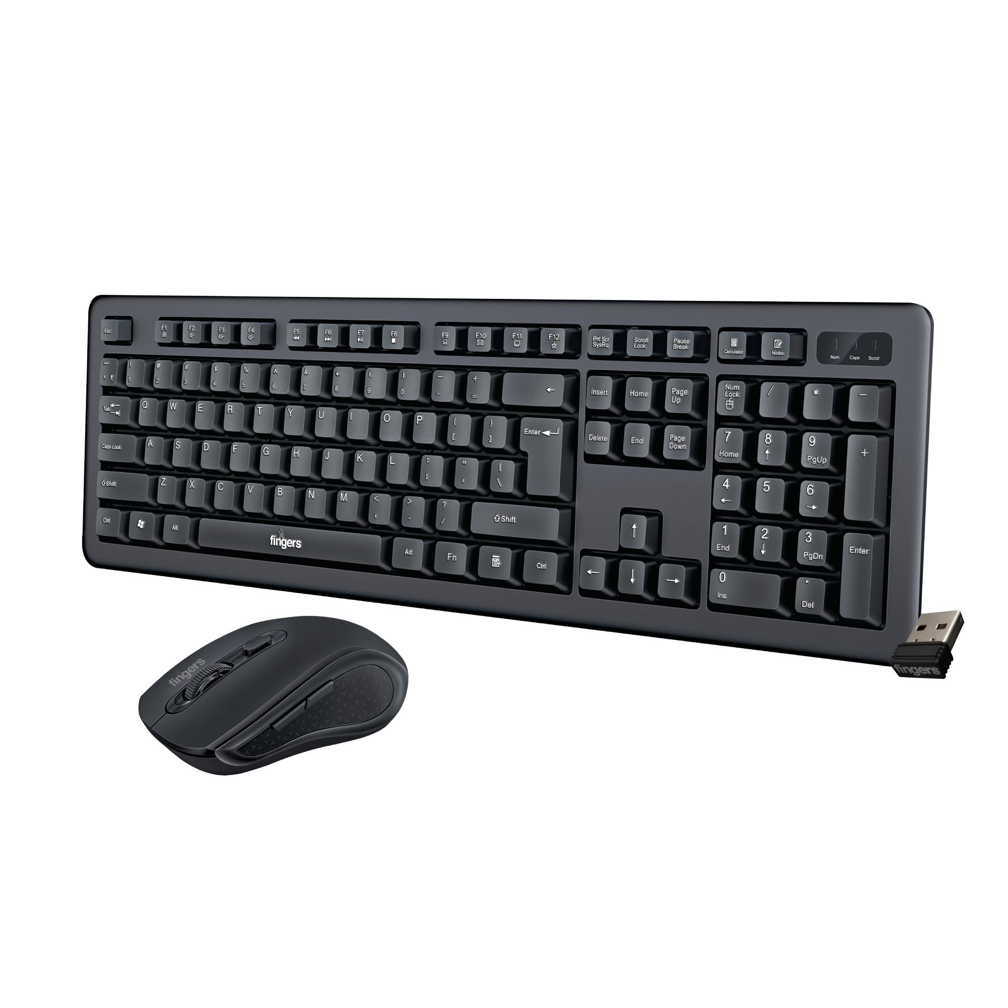 FINGERS Duo-Recharge Wireless Deskset (Mouse + Keyboard) Combo (Rechargeable Batteries with 25-Day worktime, 2.4 GHz Technology with USB Nano Receiver, Windows, macOS, Linux & Chrome OS Compatible)-image-22
