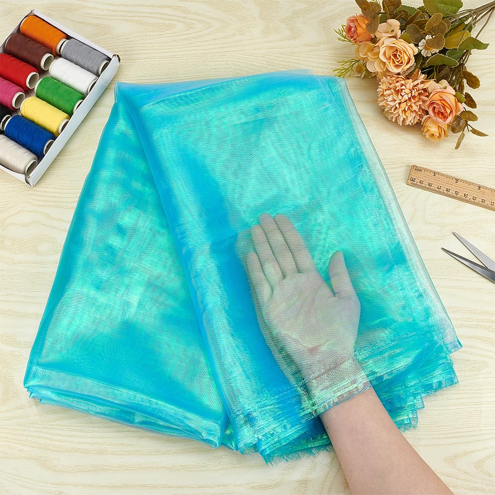 Tissu Organza Irisé Bicolore Orange/rouge - Largeur 1,48 M - Longueur 3 M - Pour Robes, Décoration, Accessoires