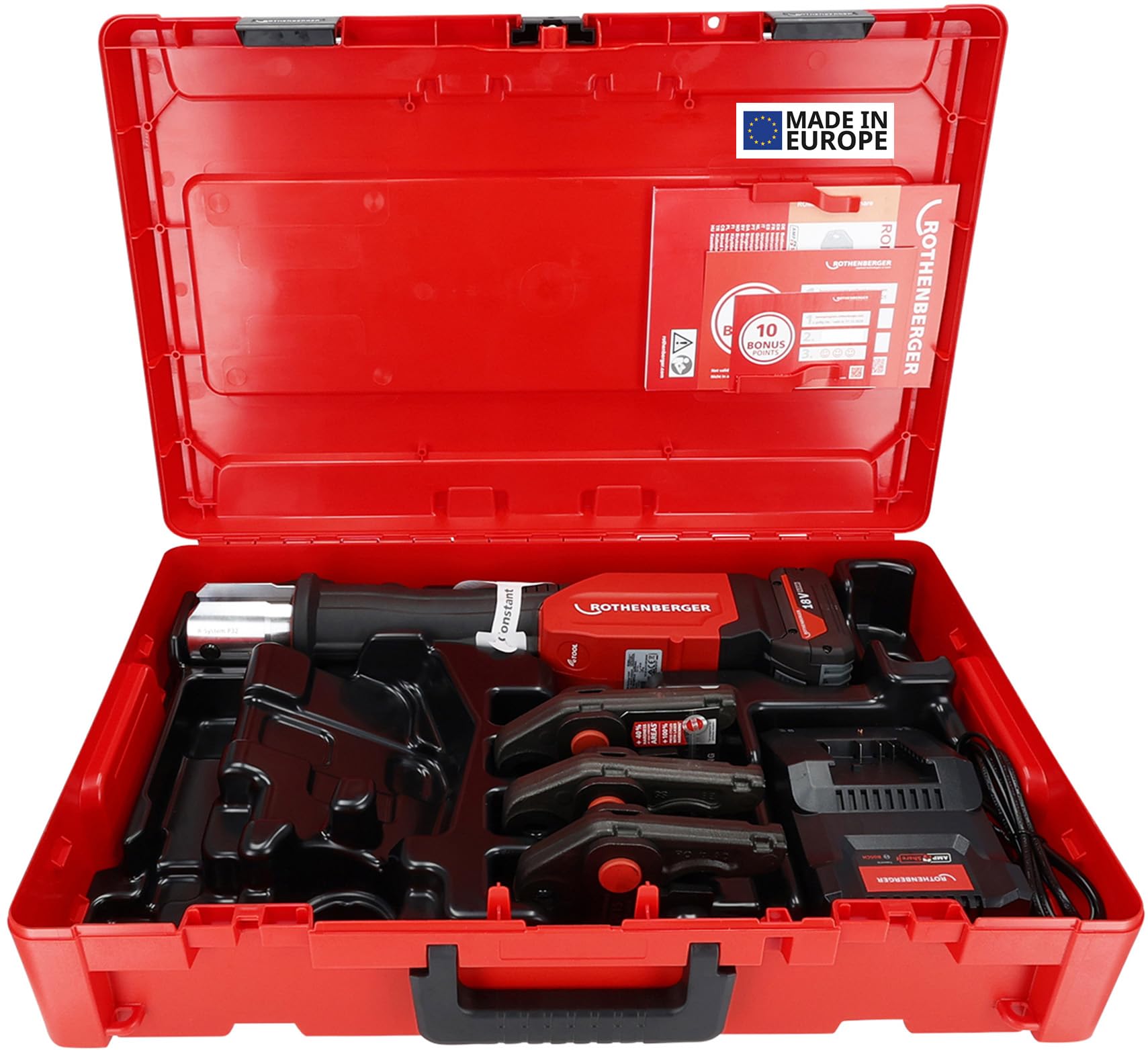 ROTHENBERGER ROMAX 4000 Set AMPShare, SV, 15-22-28mm, 4Ah Akku | 1000004173 Pressmaschine, Elektrohydraulische Presse, akkubetriebene Presse, Presstechnik, Pressbacken, Presszangen