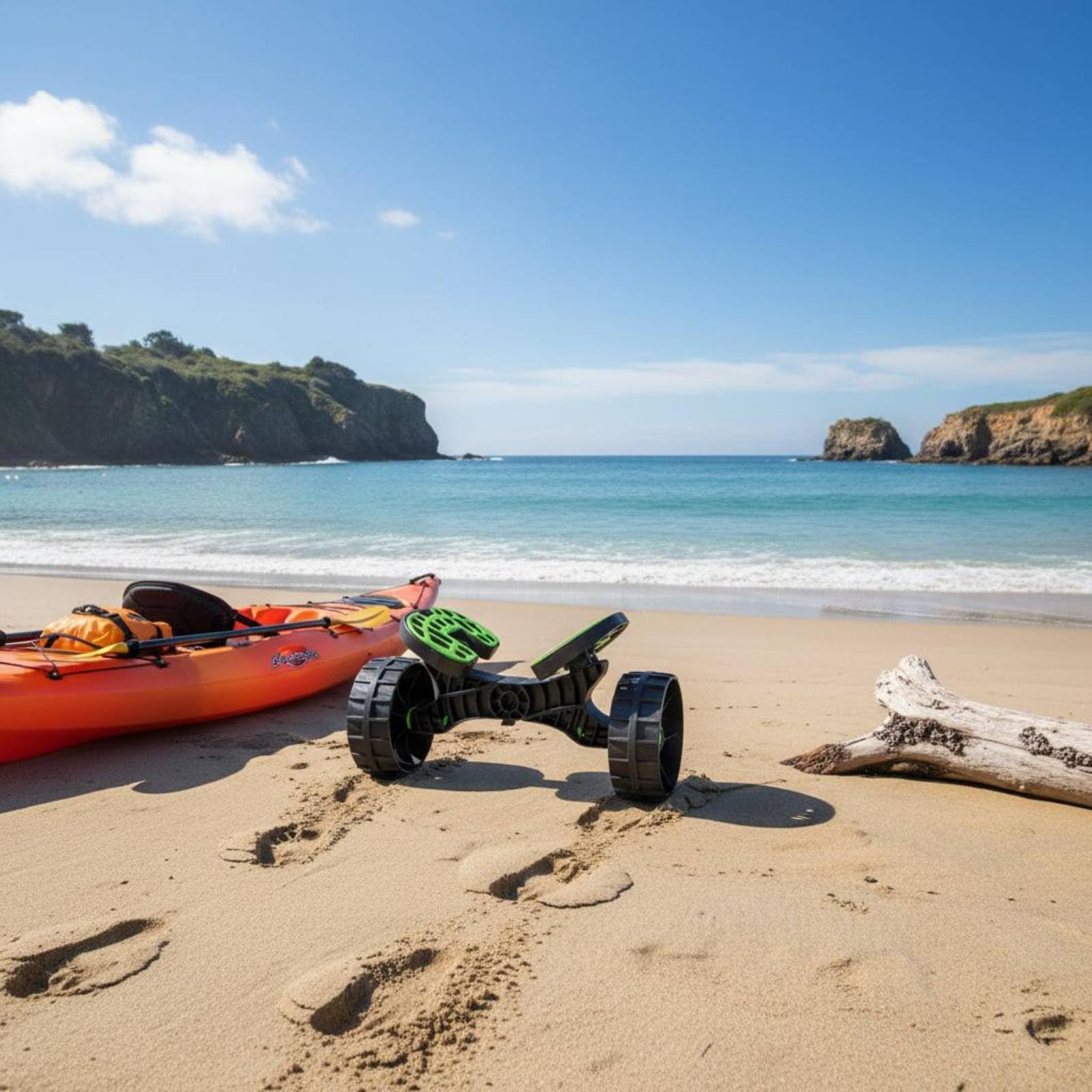 Carrello Kayak Smontabile Carrello Canoa Portatile Attrezzatura Outdoor per Kayaker, Canoisti, Mare