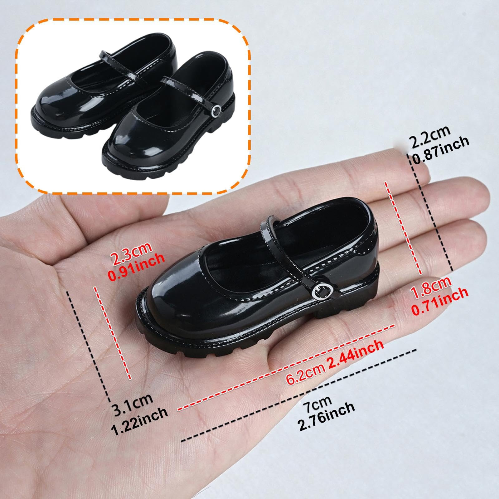 Harilla Scarpe Bambola 1/4 per Bambole BJD Miniature Accessori Figure Collezionabili in PU Resistenti a Usura Adatte a Collezionisti E Decorazione Casa, Nero