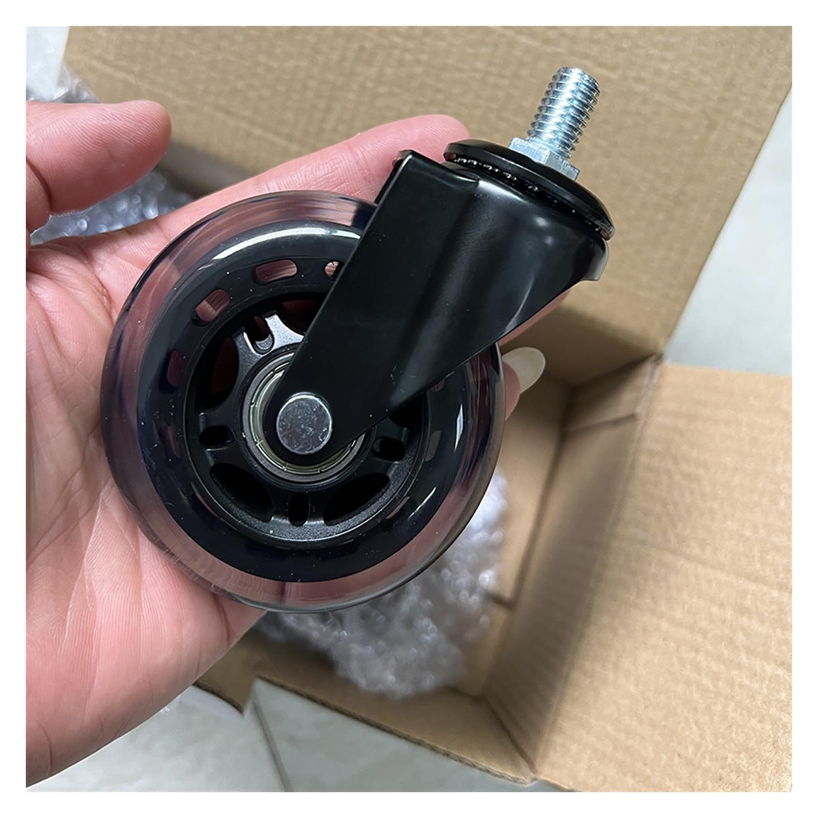 5 szt. 3-calowe rolki śrubowe PU M6/M8/M10 do elektroforezy lodowej sprzętu rozrywkowego, hulajnogi, uniwersalne/hamulcowe kółka(M8x15mm,Universal wheel)