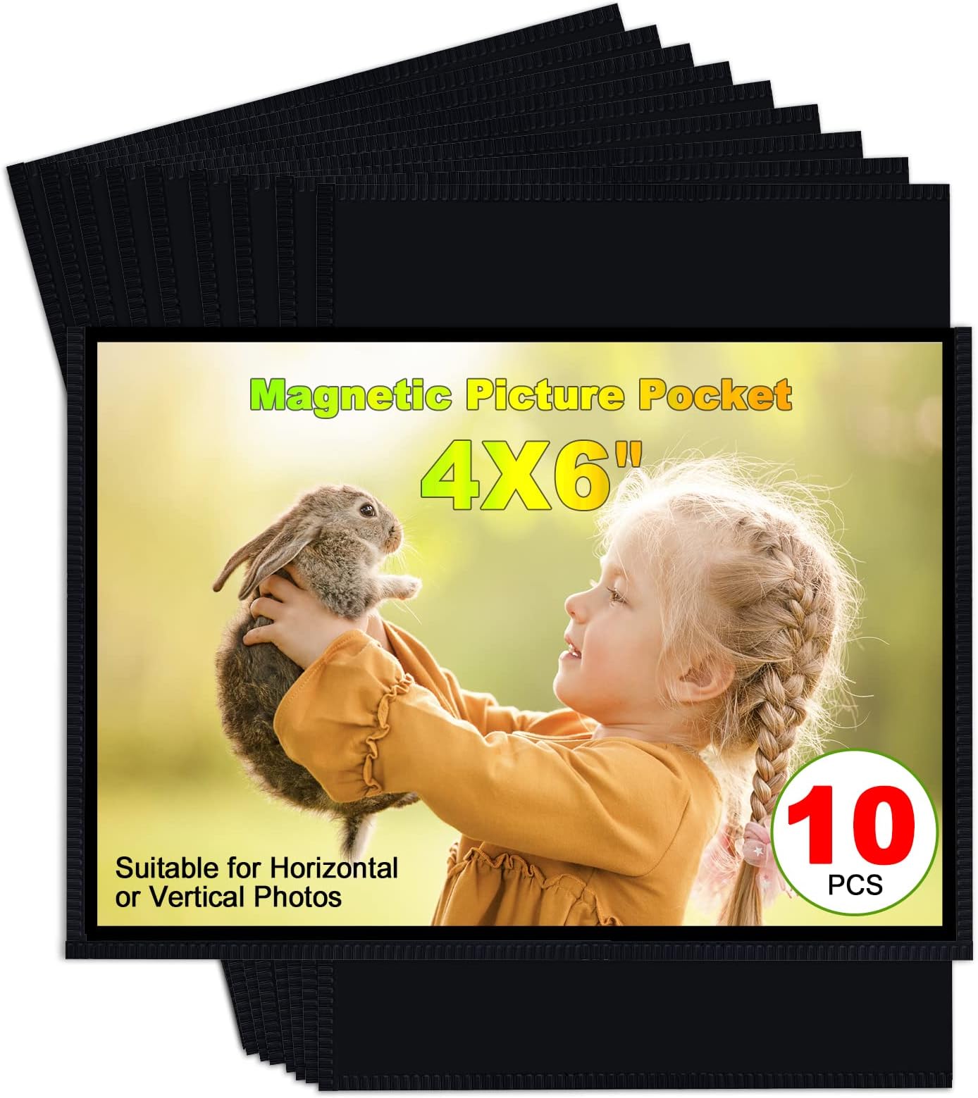 6 Pack Magnetic Photo Frames 4x6 – Super Slim Refrigerator Picture Pockets For Fridge & Lockers - View #8
