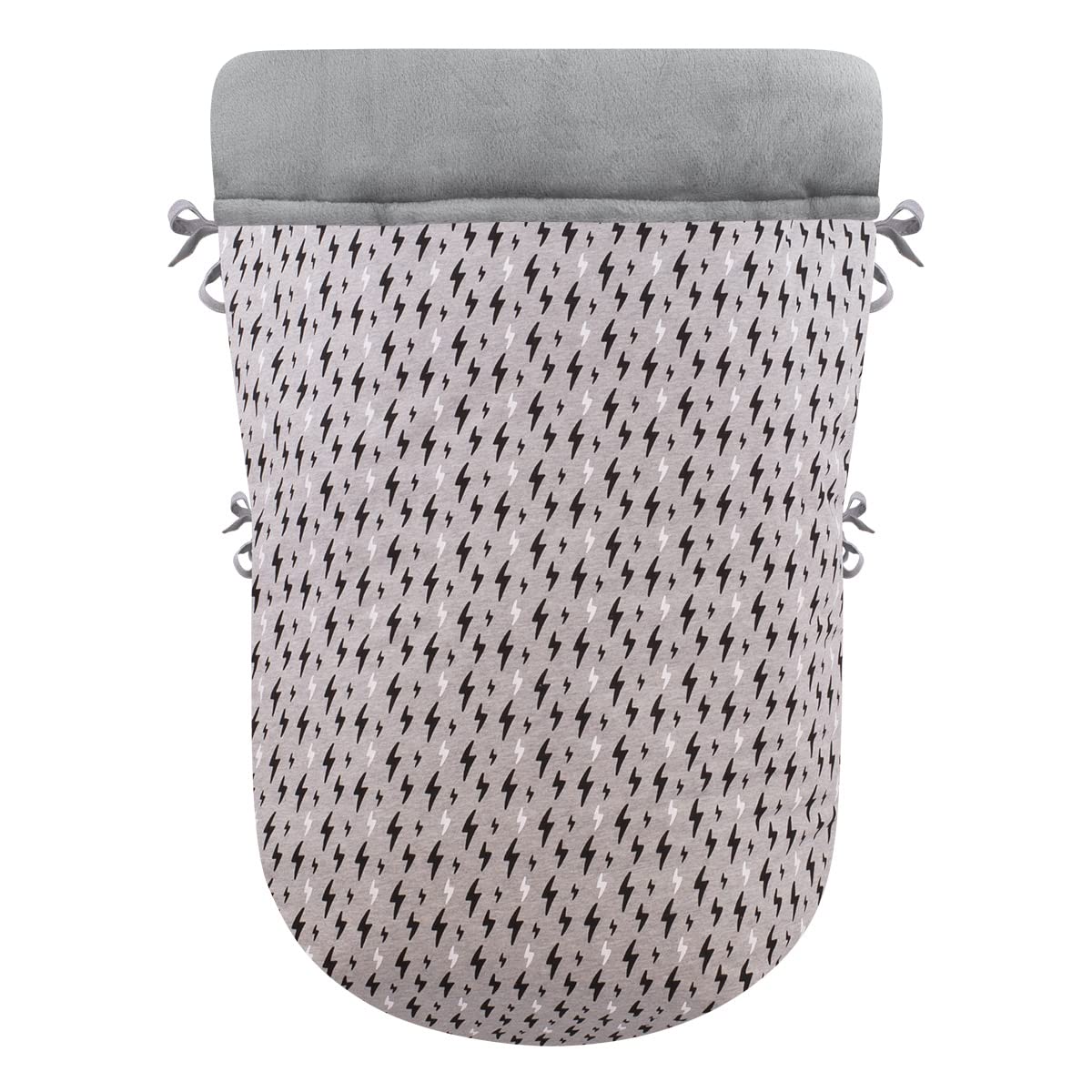 JYOKO Kids Saco Cubrepiés de Invierno Compatible con Portabebés, Sillas de Coche y Cochecitos de Paseo | Polar Teddy Extra Suave | Hecho en España (Black Rayo, Polar Teddy - 80 Cm)