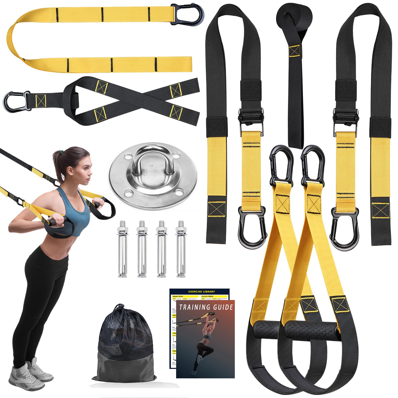 Home Resistance Training Kit for Home Gym - Resistance Bands Set with Handles, Door Anchor, Wall Mount, Guide for Full-Body Work.