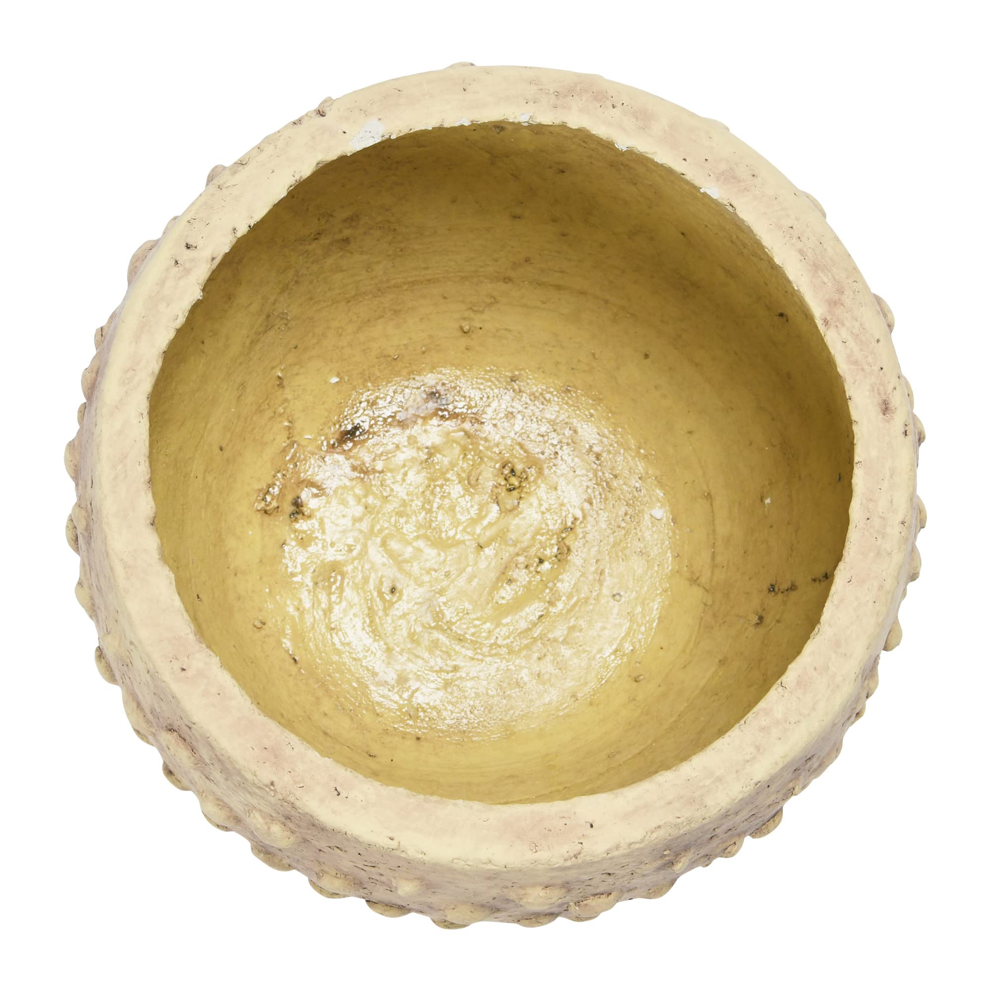 Creative Co-Op Sandstone Hobnail, Distressed Finish Planter Pot, 9" L x 9" W x 7" H, Greige