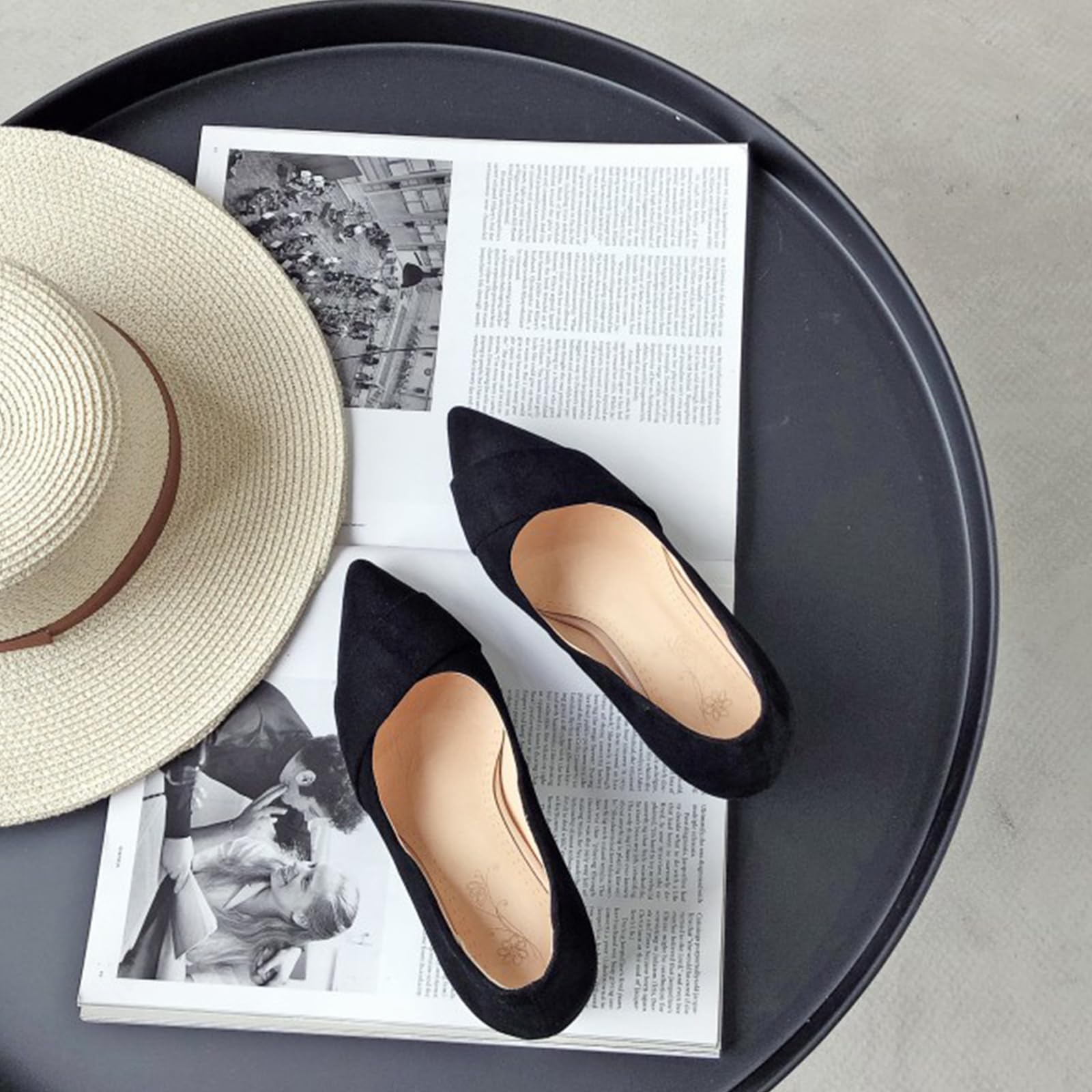 Décolleté Donna Punta Tacco Largo Slip On Scarpe Ufficio Lavoro