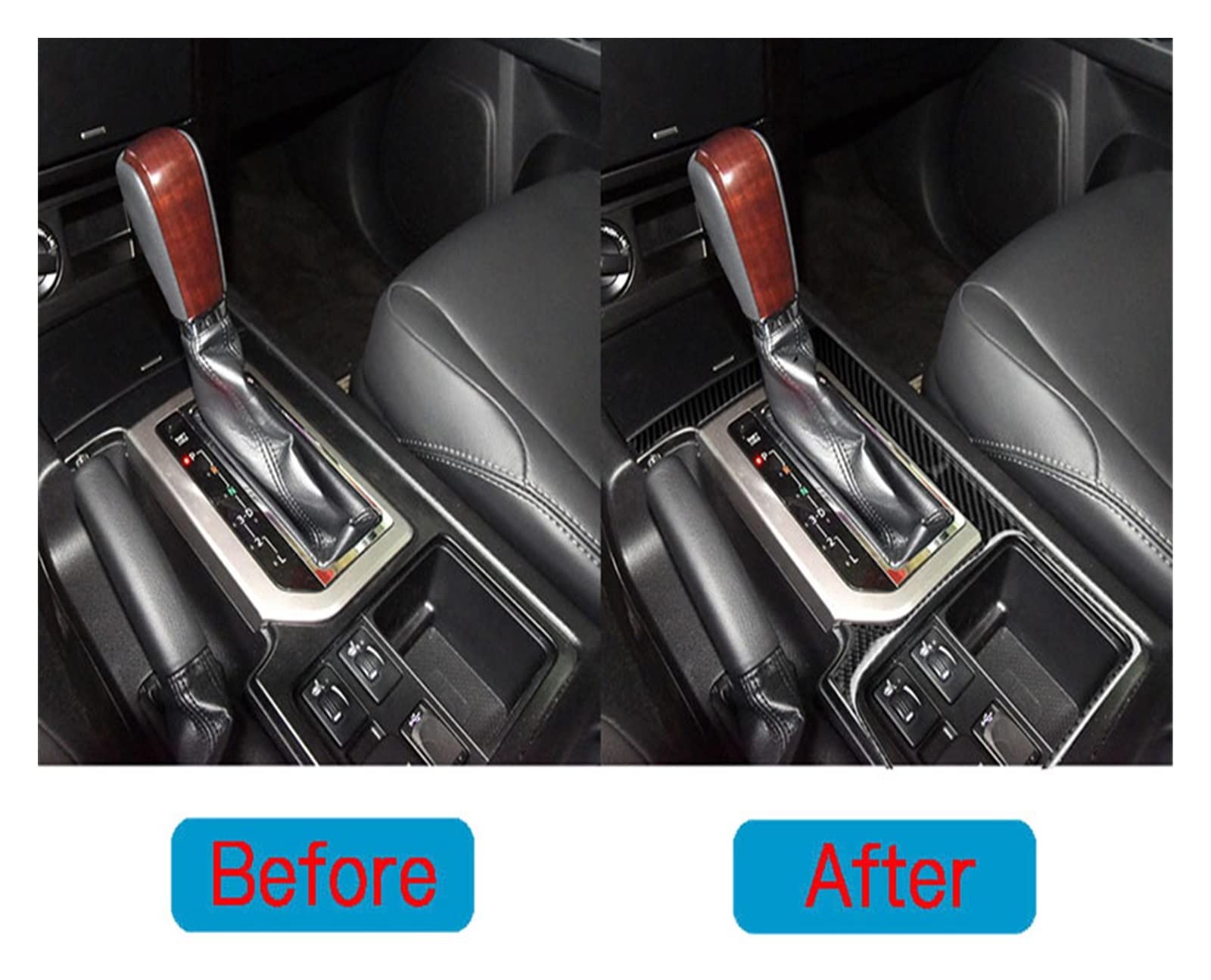 Pasuje do Toyota Prado 2010-2018 sterowanie wnętrzem samochodu z włókna węglowego skrzynia biegów Panel zmiany biegów wykończenia naklejki Auto akcesoria do przycinania straż zestawy naklejek