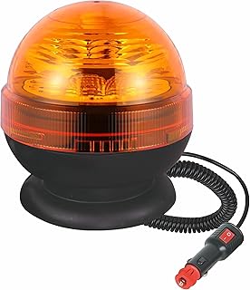 Ryme Automotive Rotativo Ámbar LED R65 Señalización Advertencia 12/24V - Homologado R65, 3 Funciones Flash Rotación Dest...