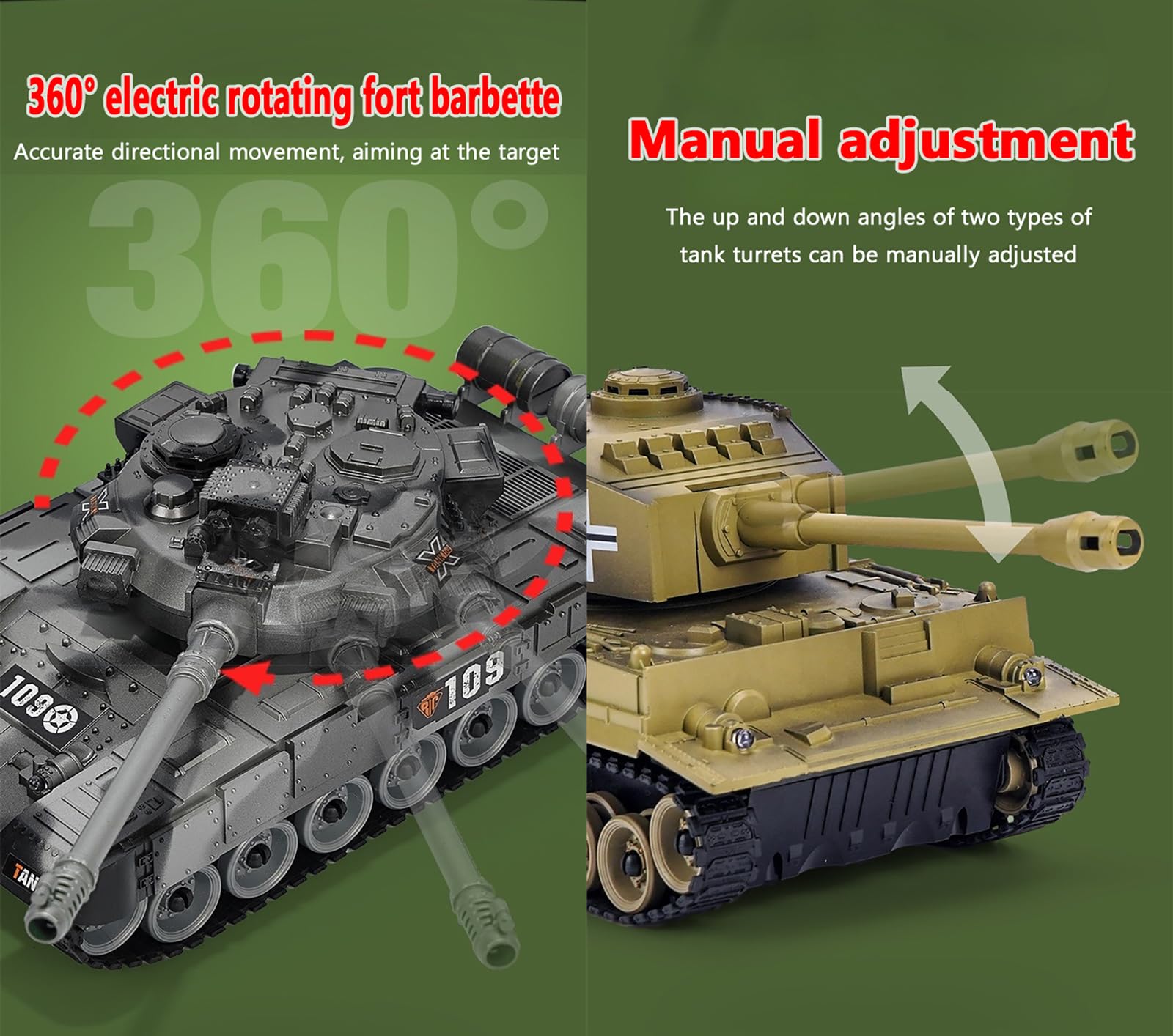 Amazon.co.jp: HJLXMF RC タンク軍事戦争バトル 13 インチ大型 2.4