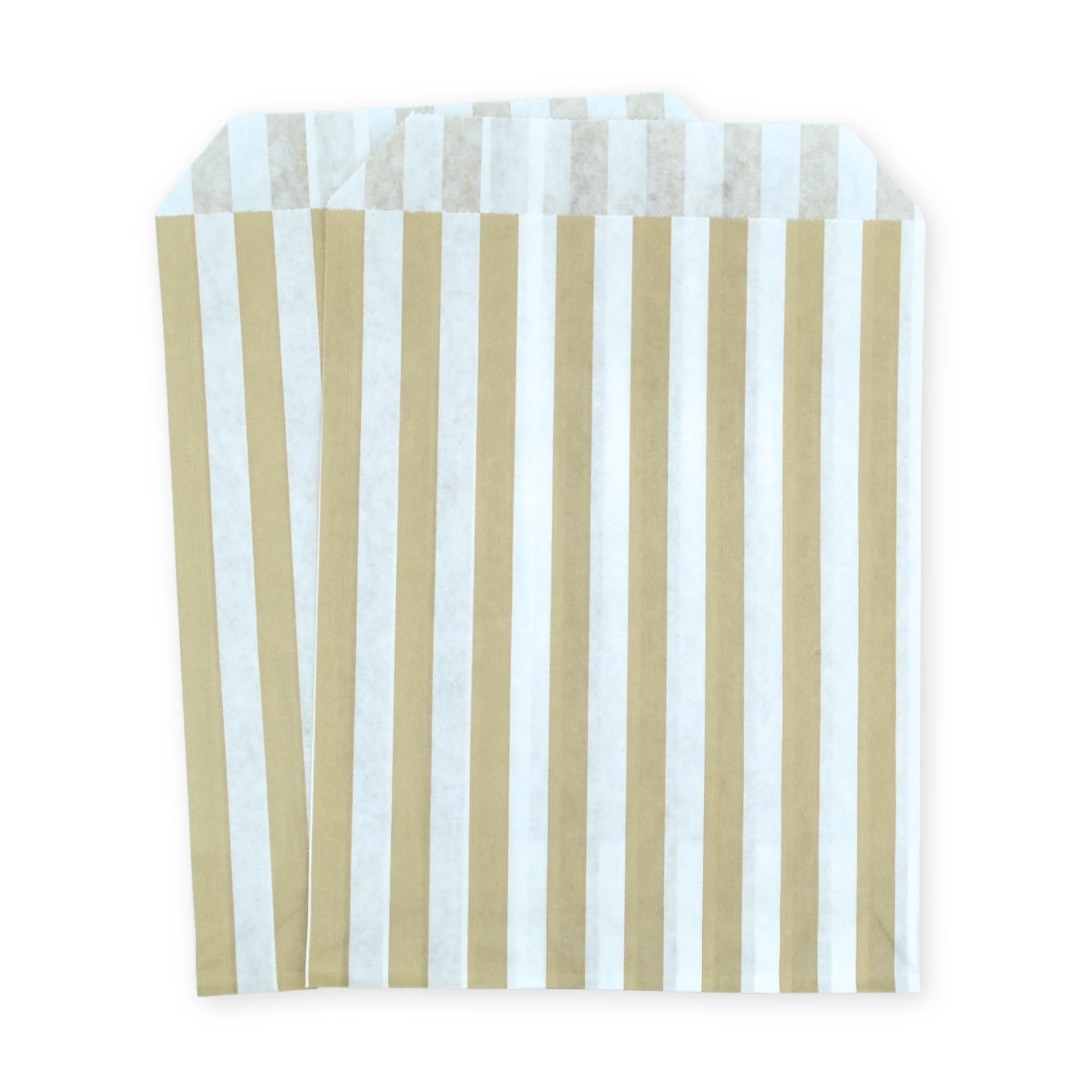 celloexpress 7" x 9" Latte Striped Paper Sweet Bags - Classic Confectionery Gift Shop Goodie Party Bags (Pack of 500) — image 1
