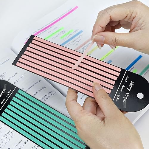 Miniatura 4 de Cinta iluminadora transparente, 1280 pestañas adhesivas translúcidas, tiras largas de resaltado, marcadores de página, pestañas de índice para