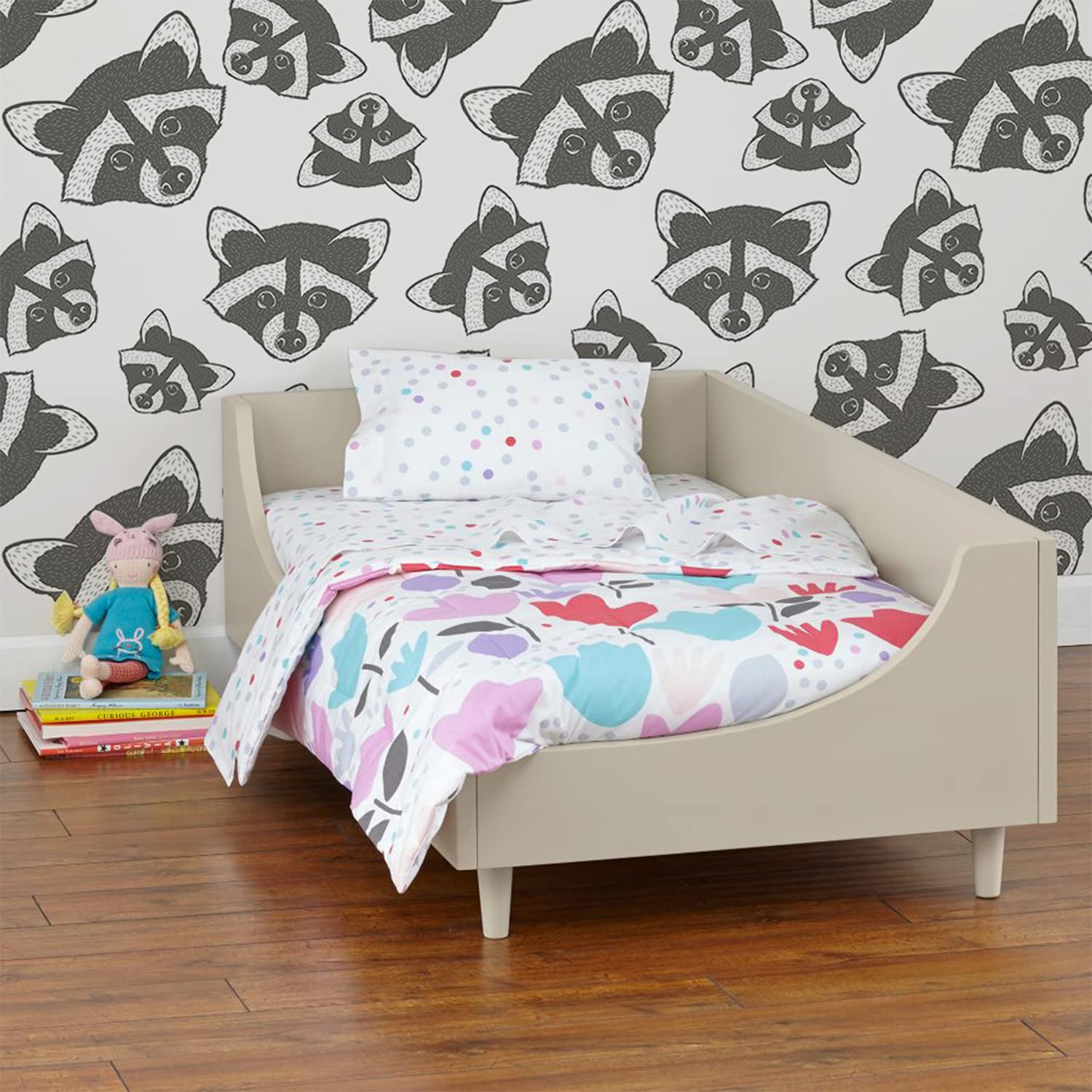 Papier peint ratons laveurs monochrome 312x219cm Latex pour mur et meuble