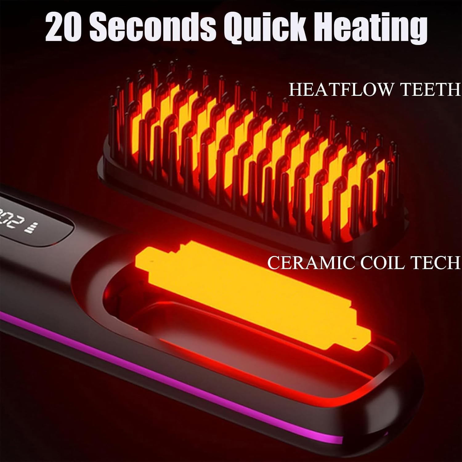 Go Brush Pro Canada, 2026 Upgraded Go Brush Pro for Short Hair, GoBrushPro Cordless Hair Straightener Brush (Blue) - Image 3