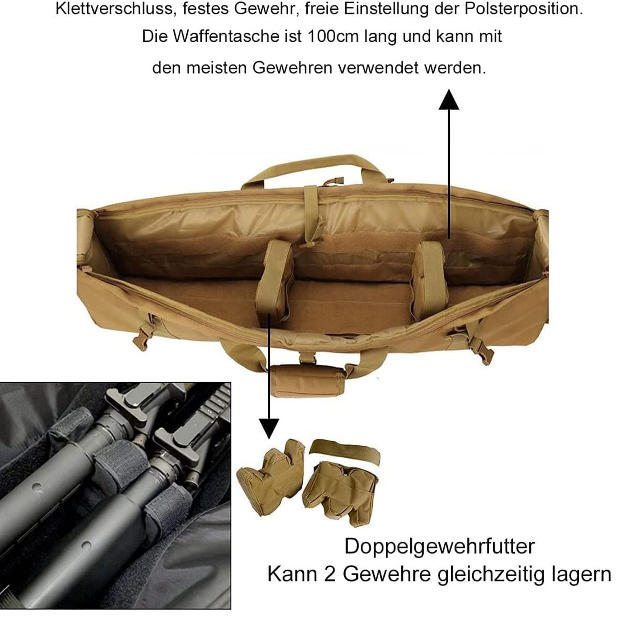 Custodia Doppia per Fucile, Fucile Borsa, Custodia per Fucile Ad Aria Compressa, Sport Fodero per Fucile da Caccia, Borsa per Armi, Custodia Porta Fucili Armi