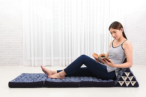 Leewadee - Cojín Tailandés plegable para el suelo con respaldo para TV sala de estar colchón para exterior 657 x 209 x 118pulgadas Kapok