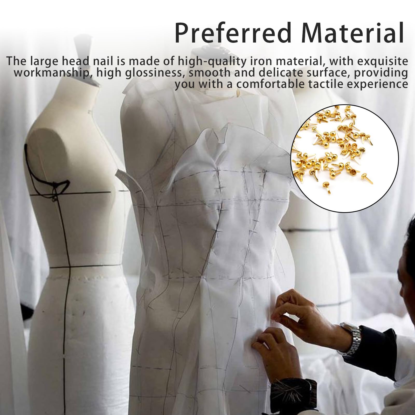 300 Fermacampioni Mini In Metallo Dorato - Per Scrapbooking, Fai Da Te E Ufficio - Foto 6