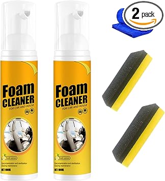 QUAAM 2PCS Foam Cleaner, Multipurpose Foam Cleaner, All-Purpose Cleaners for Car, Leather, Suitable for Car100ml*2