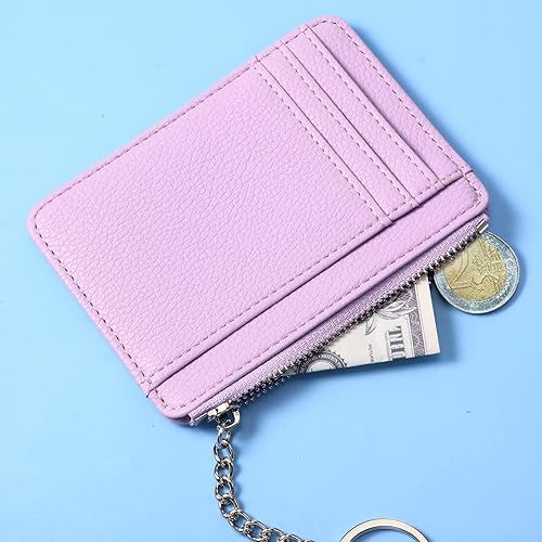 Miniatura 5 de Buryeah 2 carteras minimalistas delgadas de cuero con bolsillo frontal, carteras con bloqueo RFID, para mujer, tarjetero para tarjetas de crédito