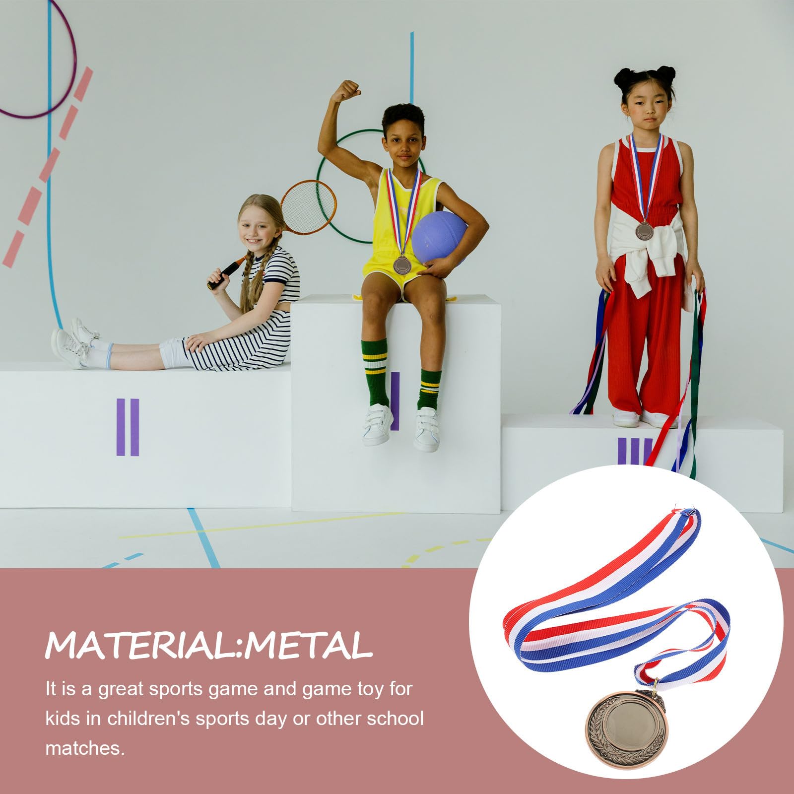 Abaodam 24 Piezas Medallas de Metal para Competición y Fiestas, Superficie Lisa sin Rebabas, Accesorio de Premio Adecuado para Estudiantes y Eventos Deportivos