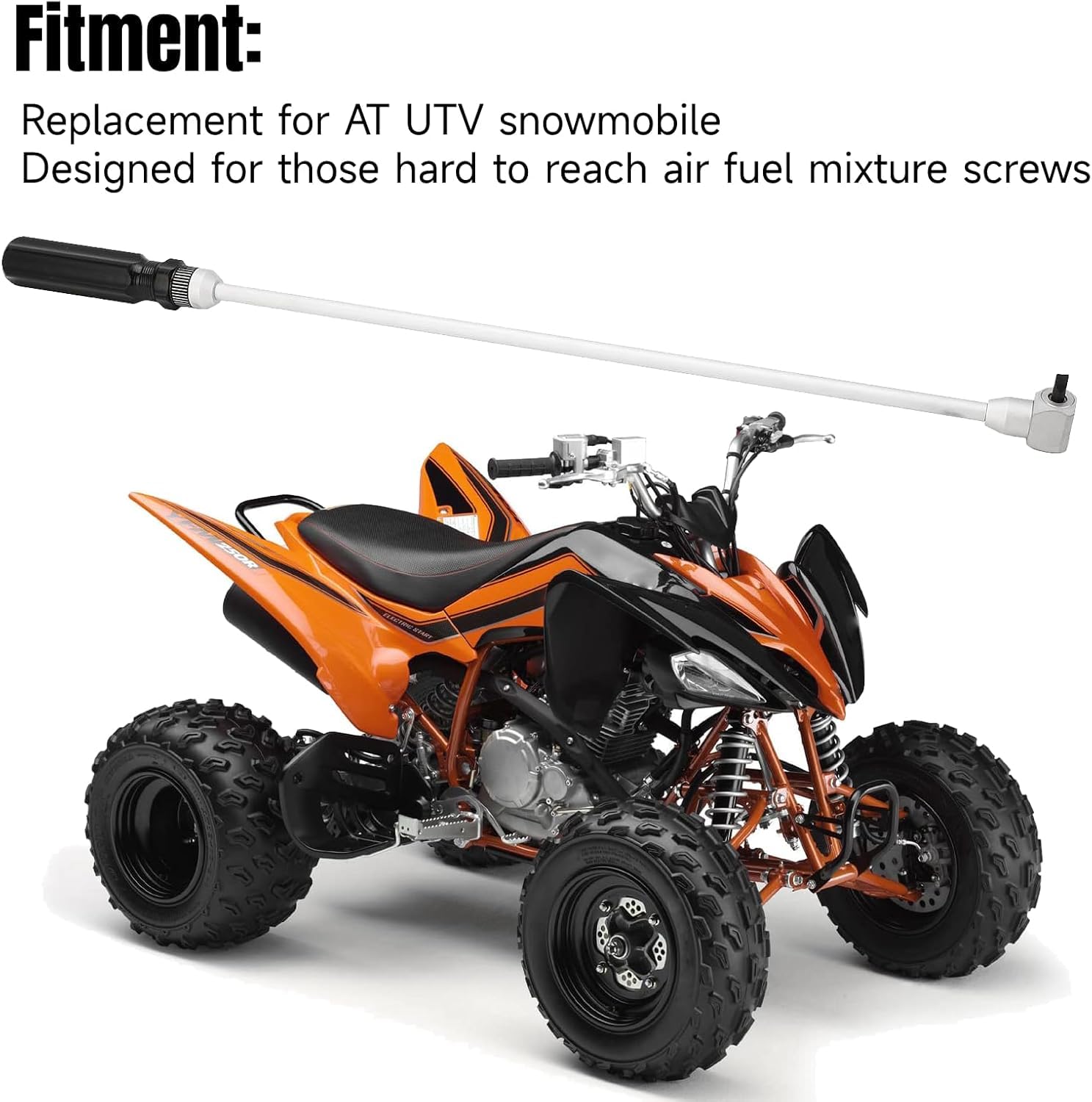 Strumento Regolazione Vite Pilota Per Carburatore Moto - Testa Angolata 110° E Prolunga - Universale Per ATV, UTV, Motoslitta - 41,5 Cm