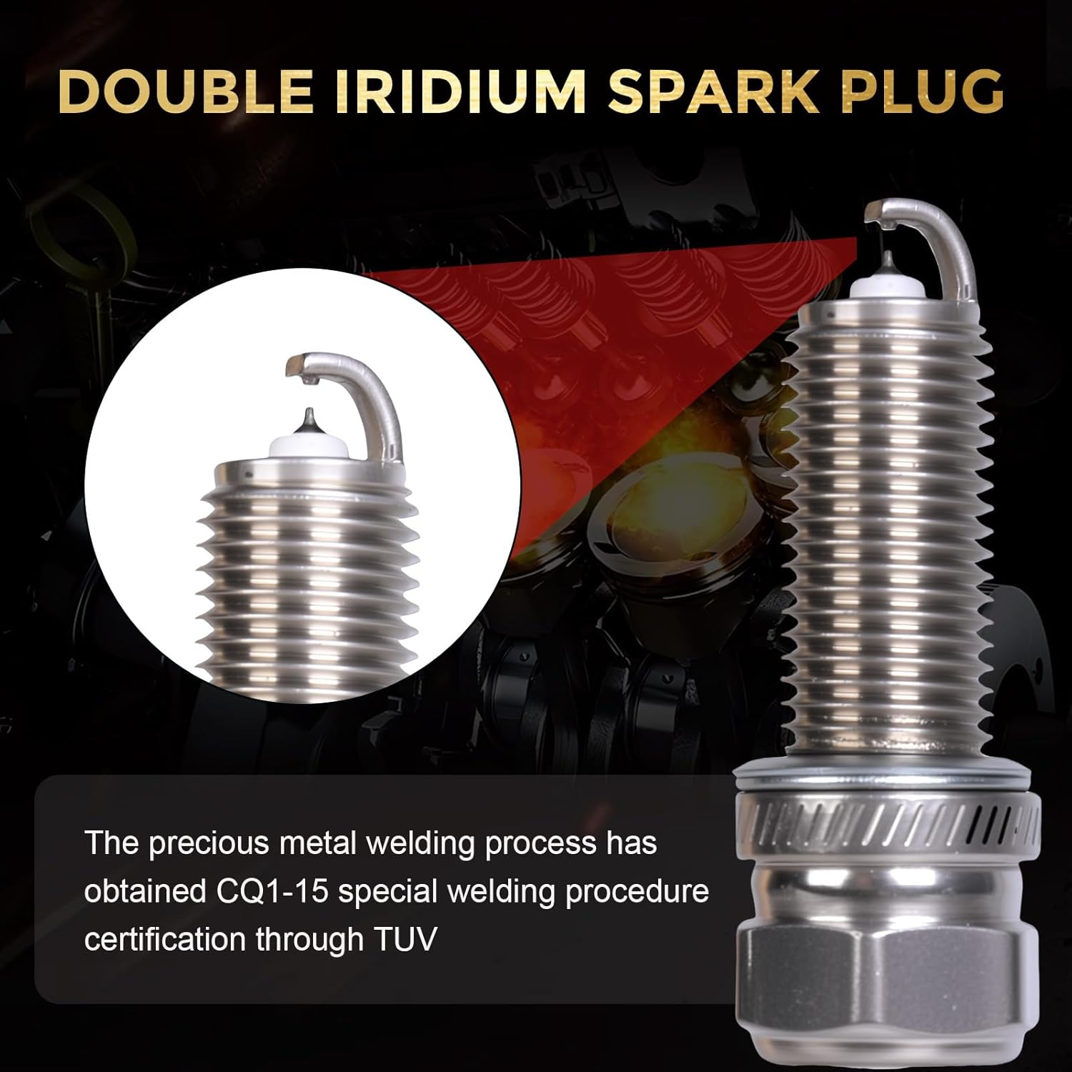 XP5702 Iridium Platinum Spark Plugs 6 Packs Compatible with ACURA DODGE GENESIS HONDA HYUNDAI KIA MITSUBISHI MERCEDES-BENZ 1.4L-5.5L L4 V6 V8 Replacement for 93911 LKR7AIX