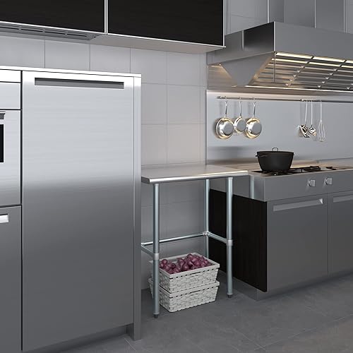 Vista 234 de Mesa de trabajo de acero inoxidable AmGood