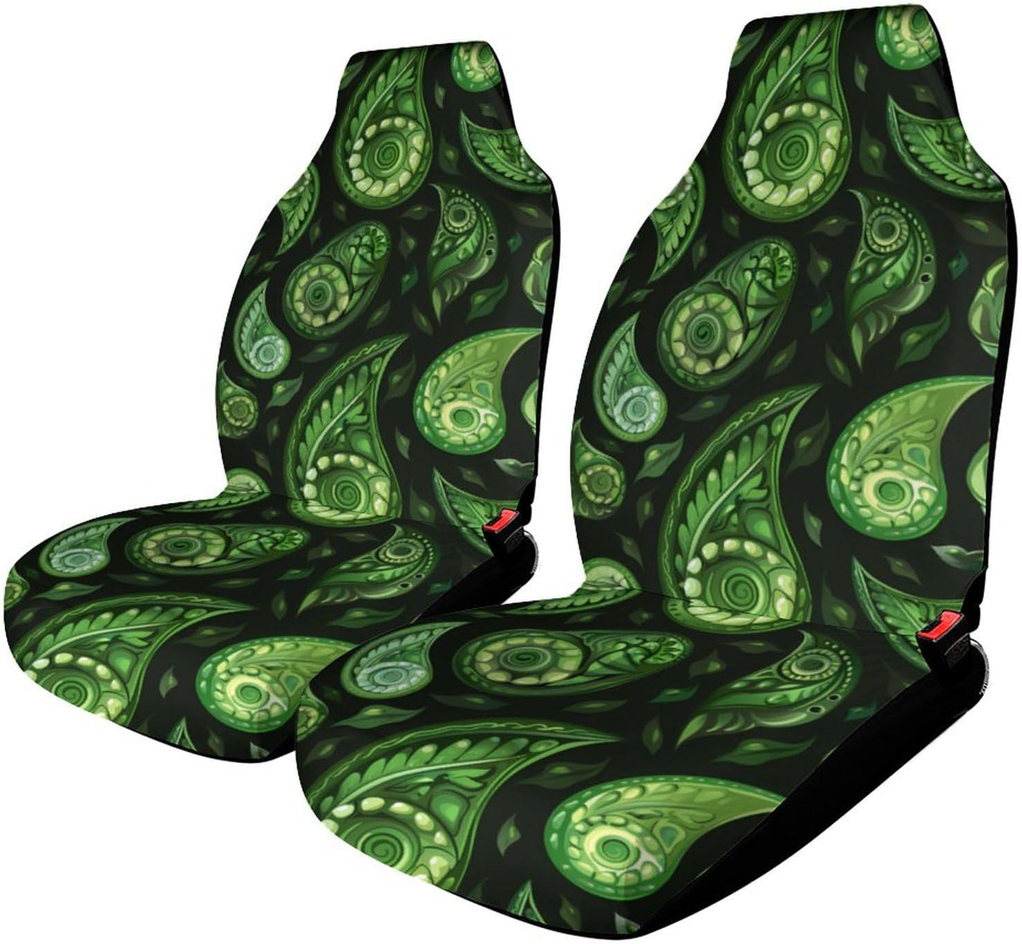 Paisley Ornament Floral Car Seat Covers Automotive Seat Covers Car Seat Protector Auto Front Seats Protector for Most Cars 2PCS