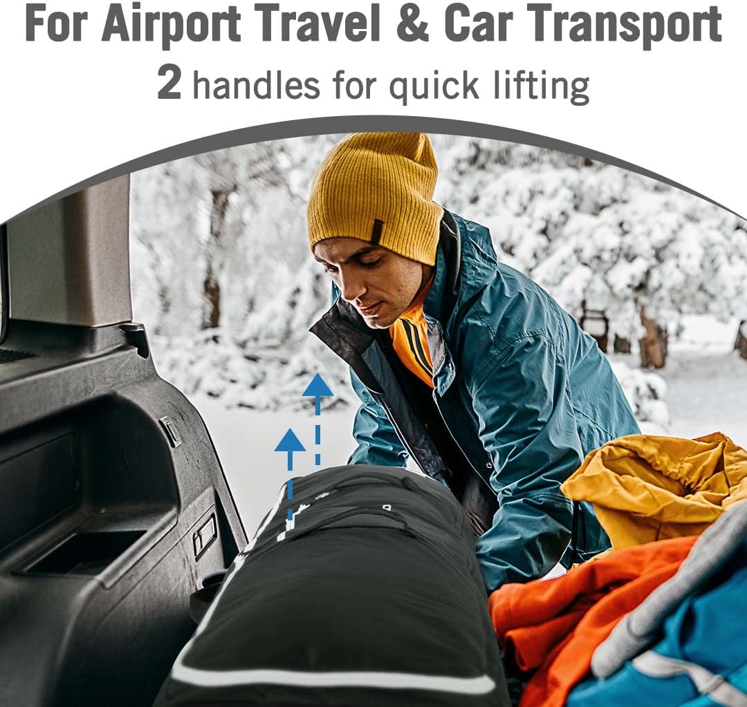 Affordura Snowboard Bag Fits 2-Piece Ski and Boot Bag Padded Ski Bag, 165cm Ski Bags and Boot Bags Waterproof Snowboard Bag for Air Travel with Removable Strap, Ski Travel Bags for Flying (White) : Sports & Outdoors