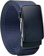 Boneke Cintura a cricchetto da uomo, Cintura tattica in nylon Web con fibbia scorrevole automatica, cintura invisibile non perforata da uomo è adatta per Jeans e Golf