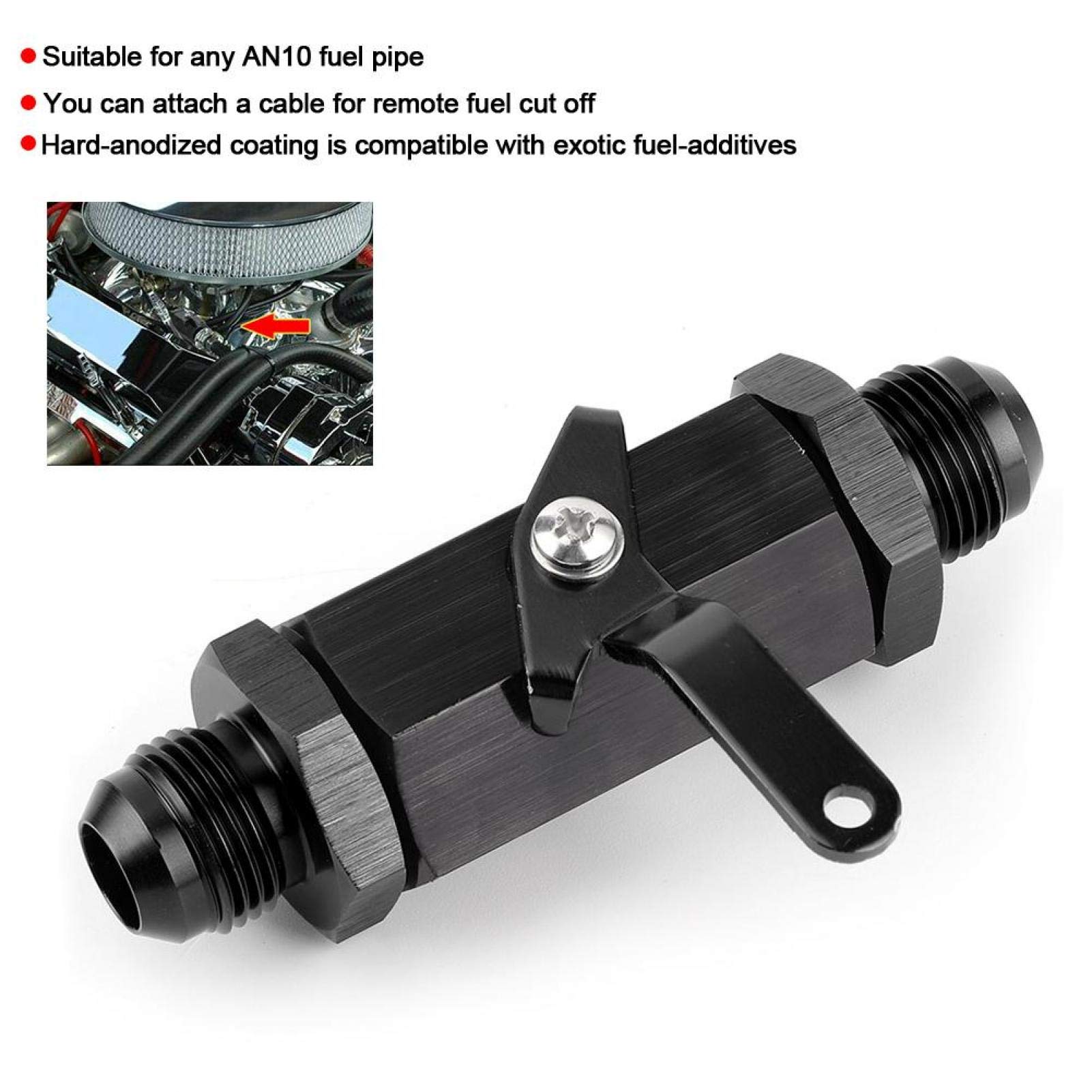 Valvola di ritegno aria carburante Y974-10AN lega alluminio AN10 Nero