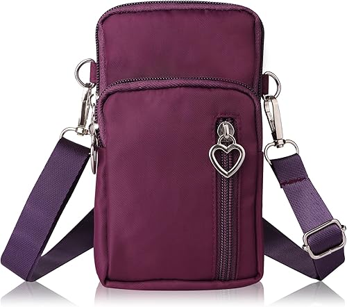 Bolso cruzado de nailon para mujer para viaje, bolso de hombro para teléfono celular con pulsera, brazalete deportivo, cartera para teléfono
