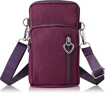 Women Cell Phone Purse Wristband Sport Armband Wallet Travel Crossbody Cell Phone Purse for Galaxy S10 Plus S9 Plus A50 A7 J7,OnePlus 6T,HTC U12 Purple
