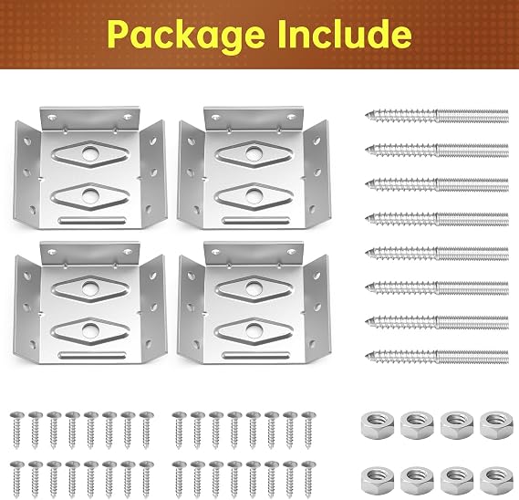 4 PCS Fixirons Surface Mount Corner Brackets