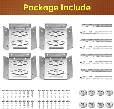 4 PCS Fixirons Surface Mount Corner Brackets