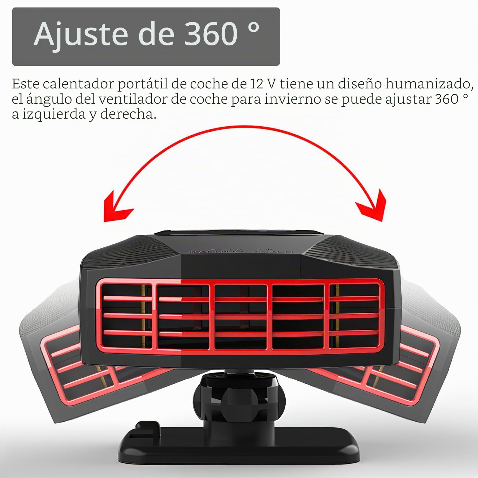 HENGBIRD Calentador de aire para coche, 12 V 150 W, descongelador y ventilador de refrigeración, giratorio 360°, 2 en 1, ventilador de aire caliente para coche, ventilador eléctrico para parabrisas,