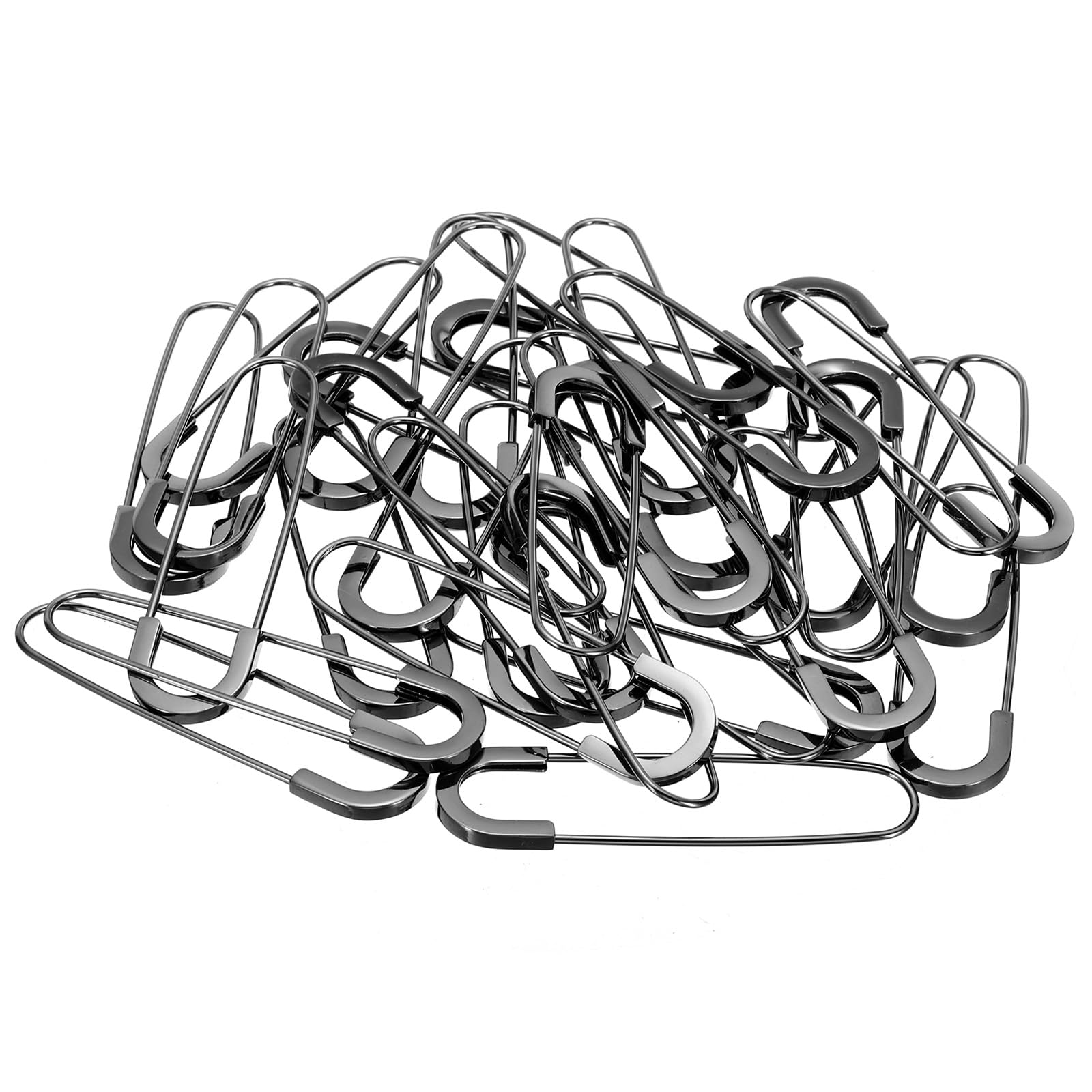 YOKIVE 35 Pcs Safety Pins, Metal Large Safety Pins Clips, Keep Fixed, Great for Office Art, Home, Workshop, Daily Use (Black
