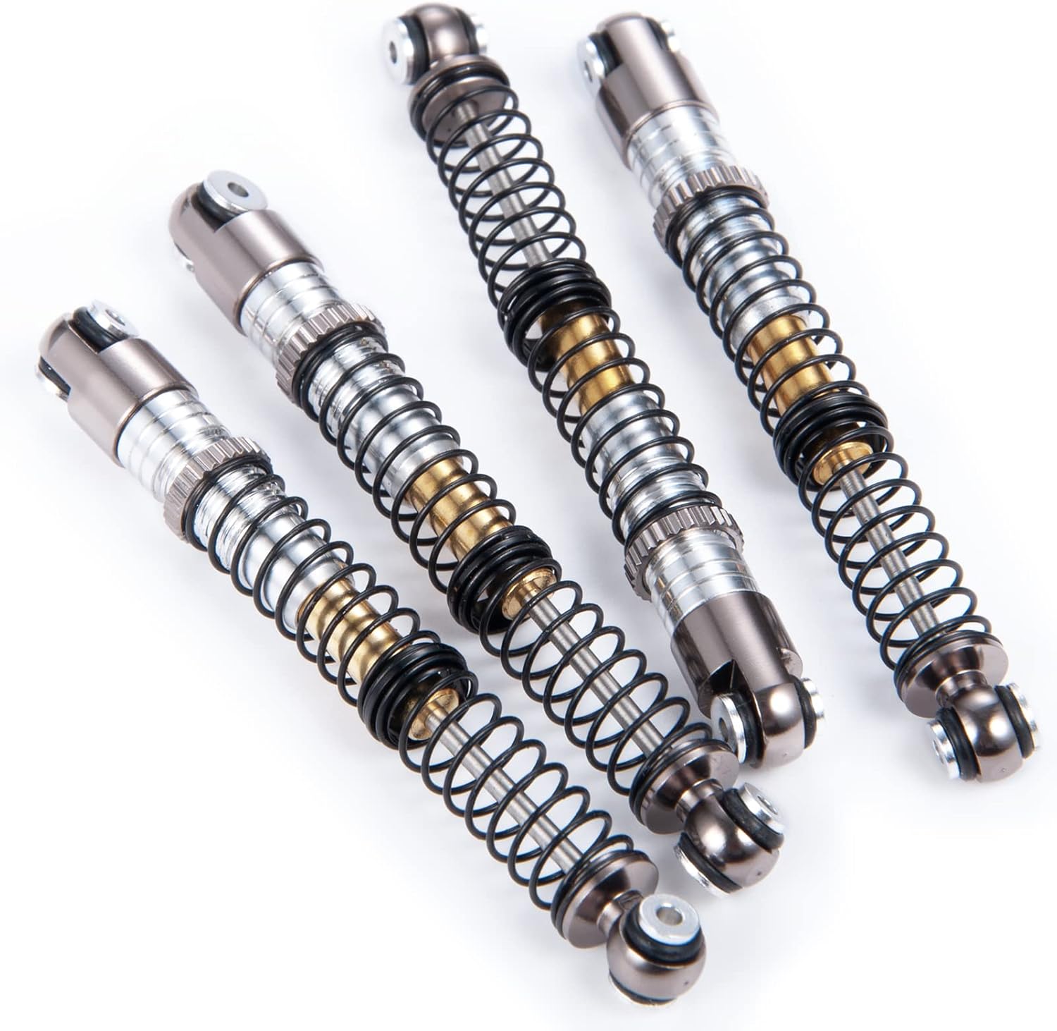MOHERO Adjustable RC Shocks Absorber Damper 53mm Aluminum 4Pcs for 1/24 Axial SCX24 RC Crawler Car Upgrade Parts (Grey)