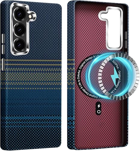 Layeri Coque Magnétique pour Samsung Galaxy S23 Plus Case en Fibre Aramide de Pr