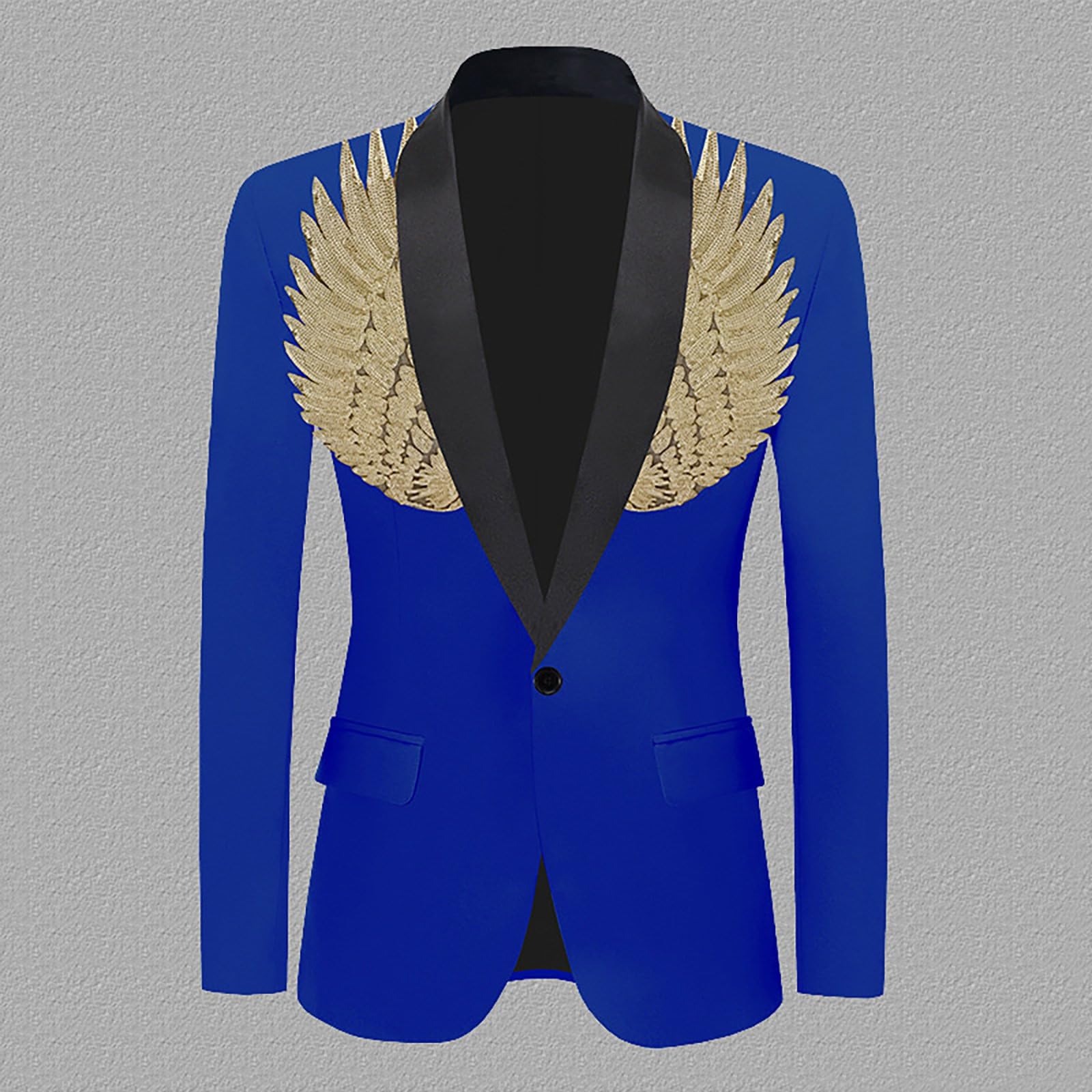 Generico Chaqueta de hombre casual elegante con acabado metalizado ligera y cómoda para noches especiales de manga larga abierta en la parte delantera con purpurina brillante para fiesta casual