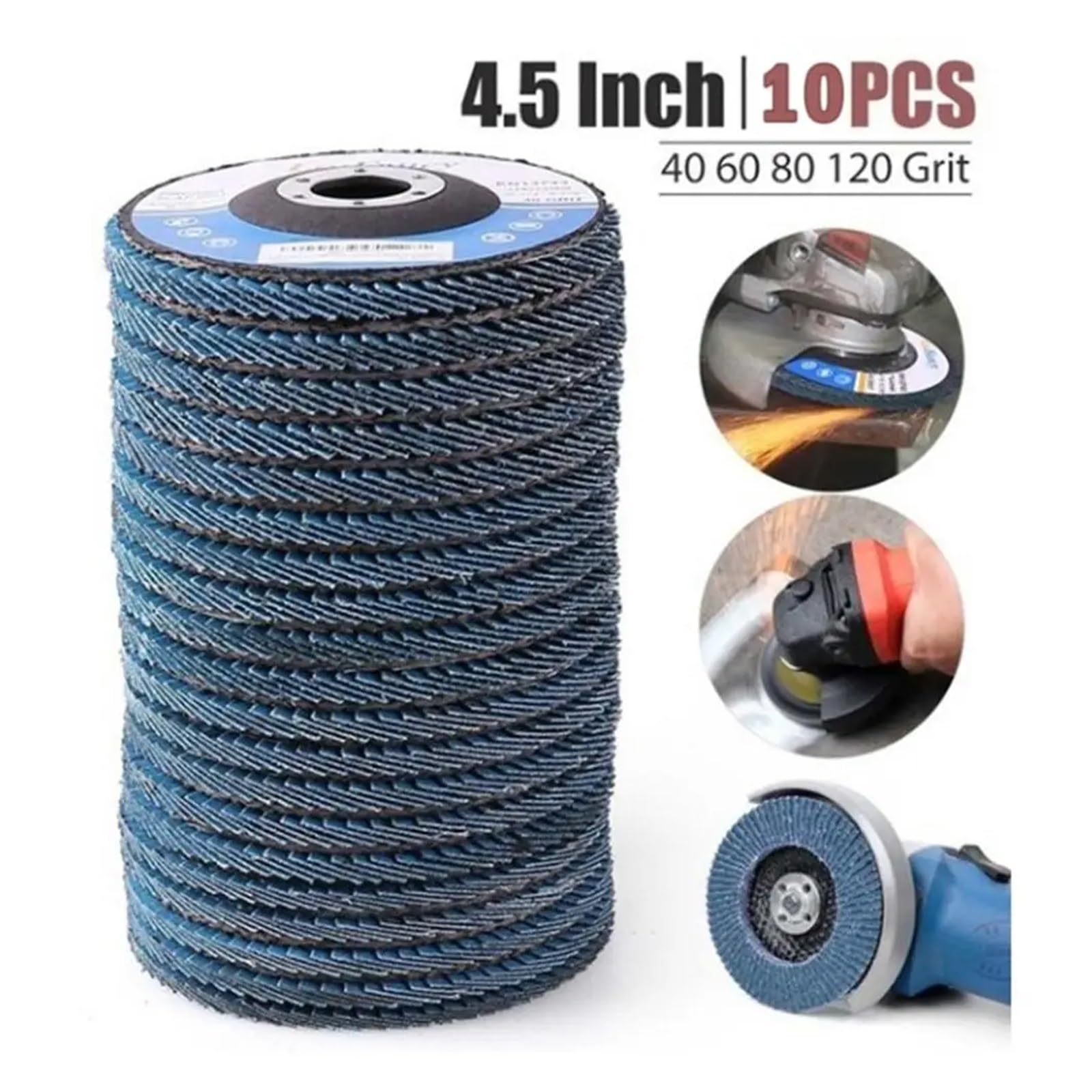 10 sztuk profesjonalnych tarcz listkowych 115 mm 4,5 cala tarcze szlifierskie 40/60/80/120 ściernice szlifierskie do szlifierki kątowej (A1)
