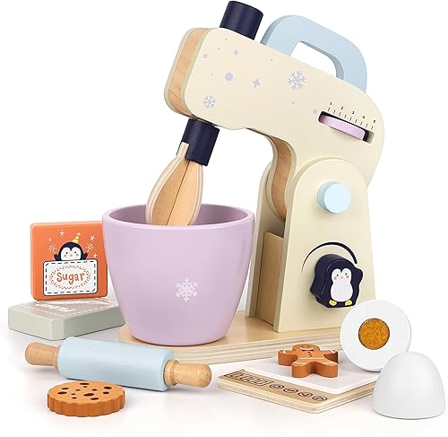 Miniatura 8 de PairPear Juego de simulación de cafetera de espresso de madera 18 piezas Set de barista con cápsulas, tazas y galletas, accesorio de cocina