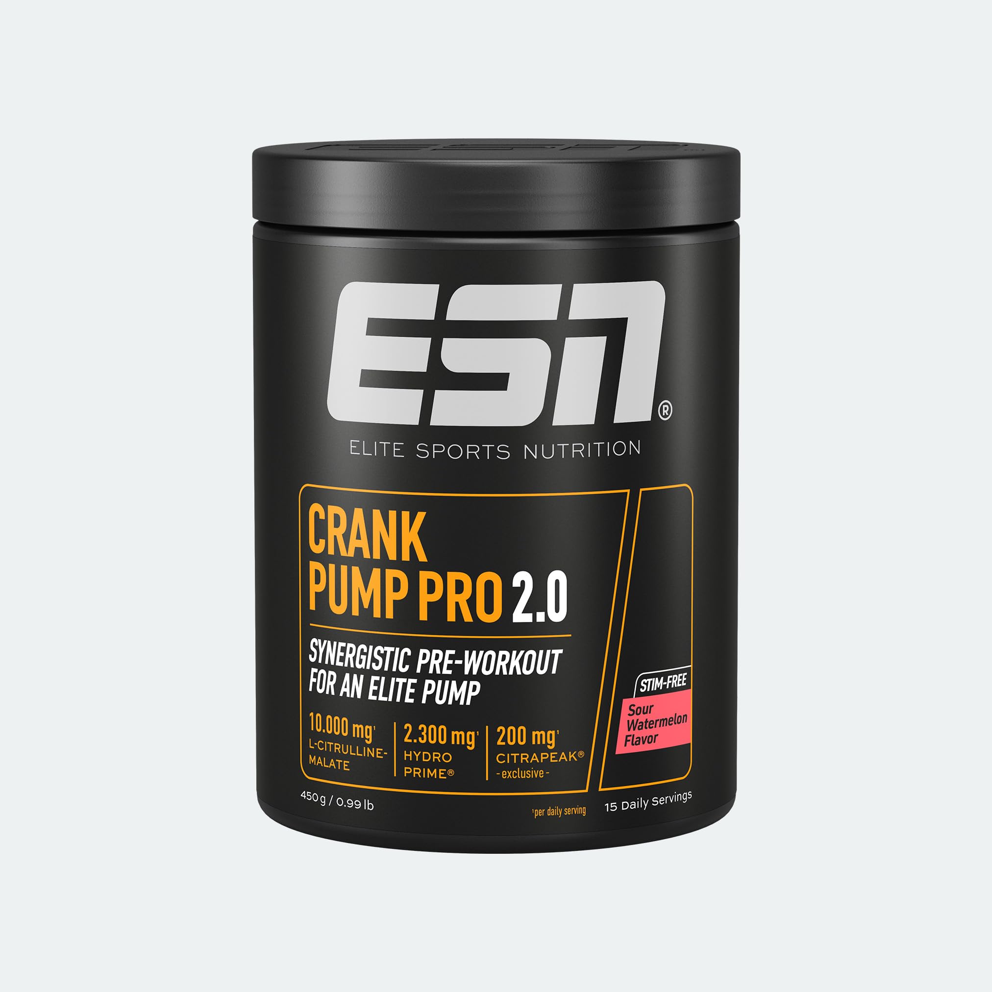 ESN Crank Pump Pro 2.0, Sour Watermelon, 450 g, Pre Workout Booster - made in Germany