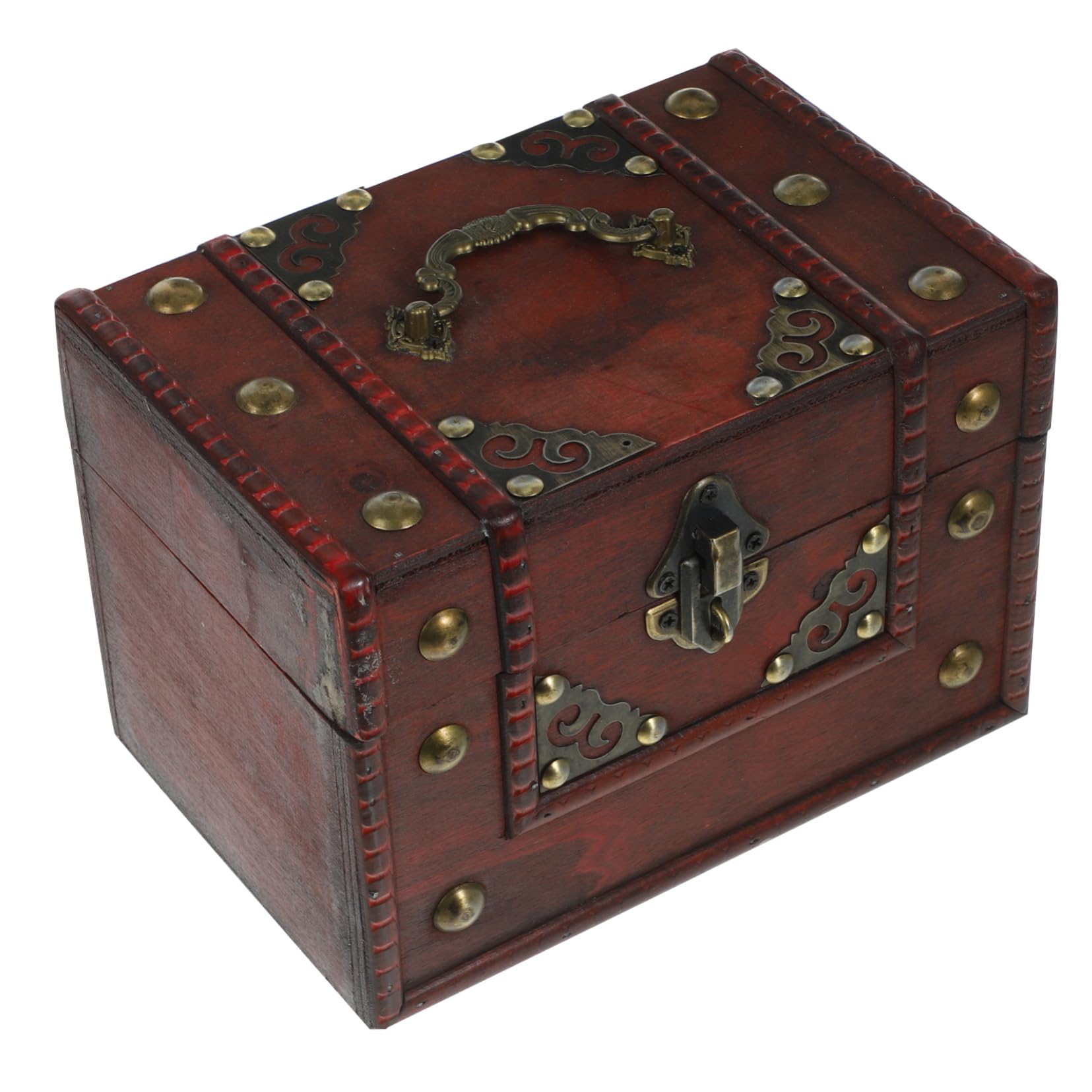 Boîte de rangement en bois vintage à compartiments pour clés et cartes