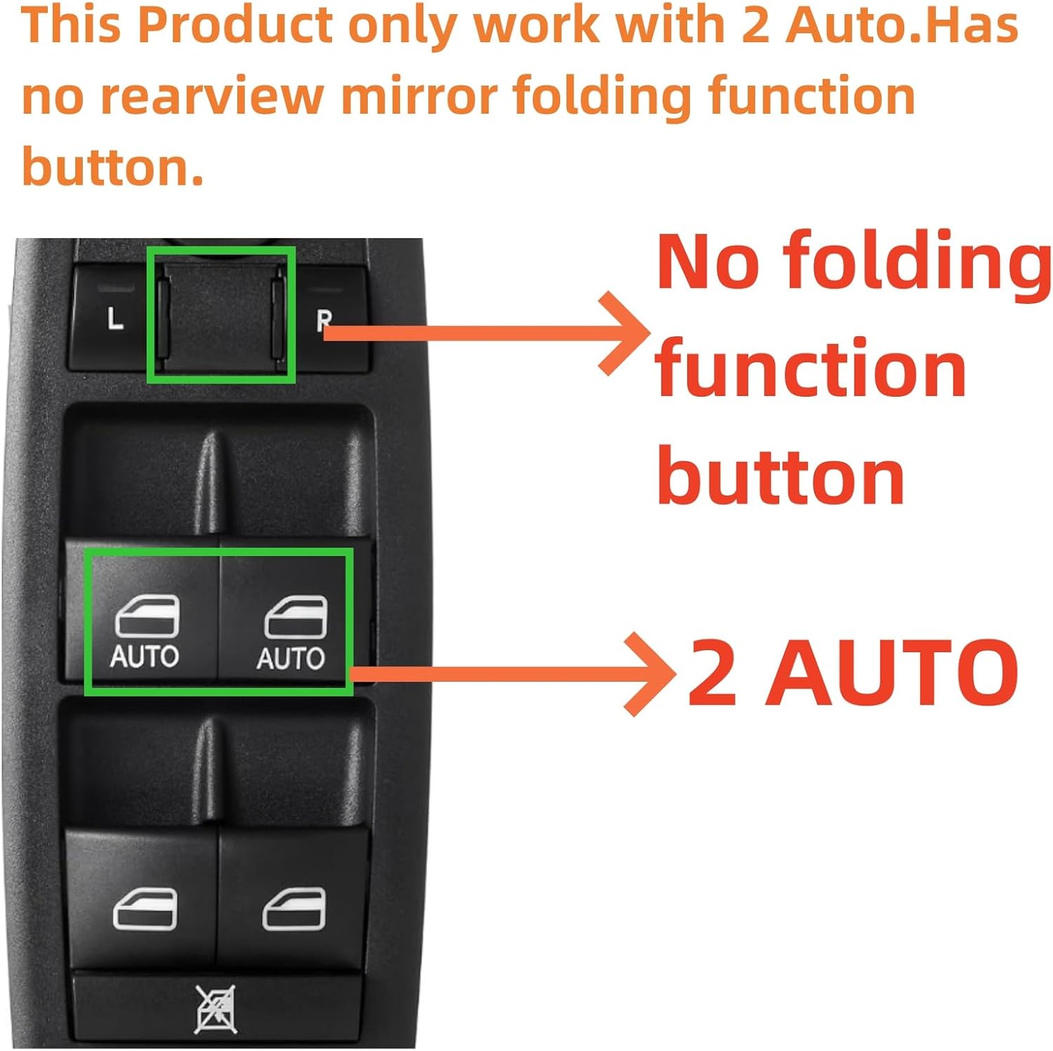 Power Window Switch 11 Pins,2 Auto for 2015-2017 Chrysle 200, 2015-2022 Cherokee Master Window Button Control Front Driver Side Door Lock Switch 68271206AA, 68271206AB 1S14266 (NO Folding Mirrors)